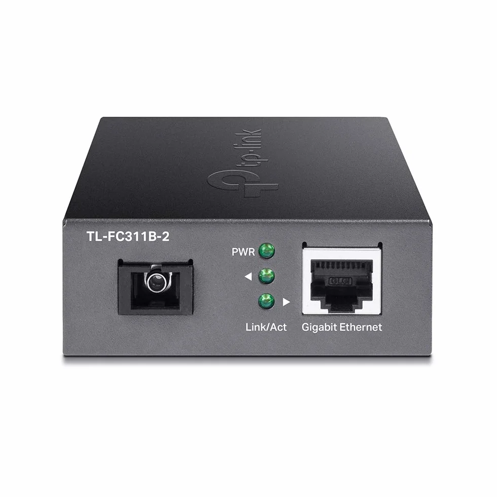 TP-Link TL-FC311B-2 | Gigabitowy konwerter mediów WDM | Port SC jednomodowy | Zasięg do 2 km | TX: 1310 nm/RX: 1550 nm | Kompatybilny z TL-FC311A-2