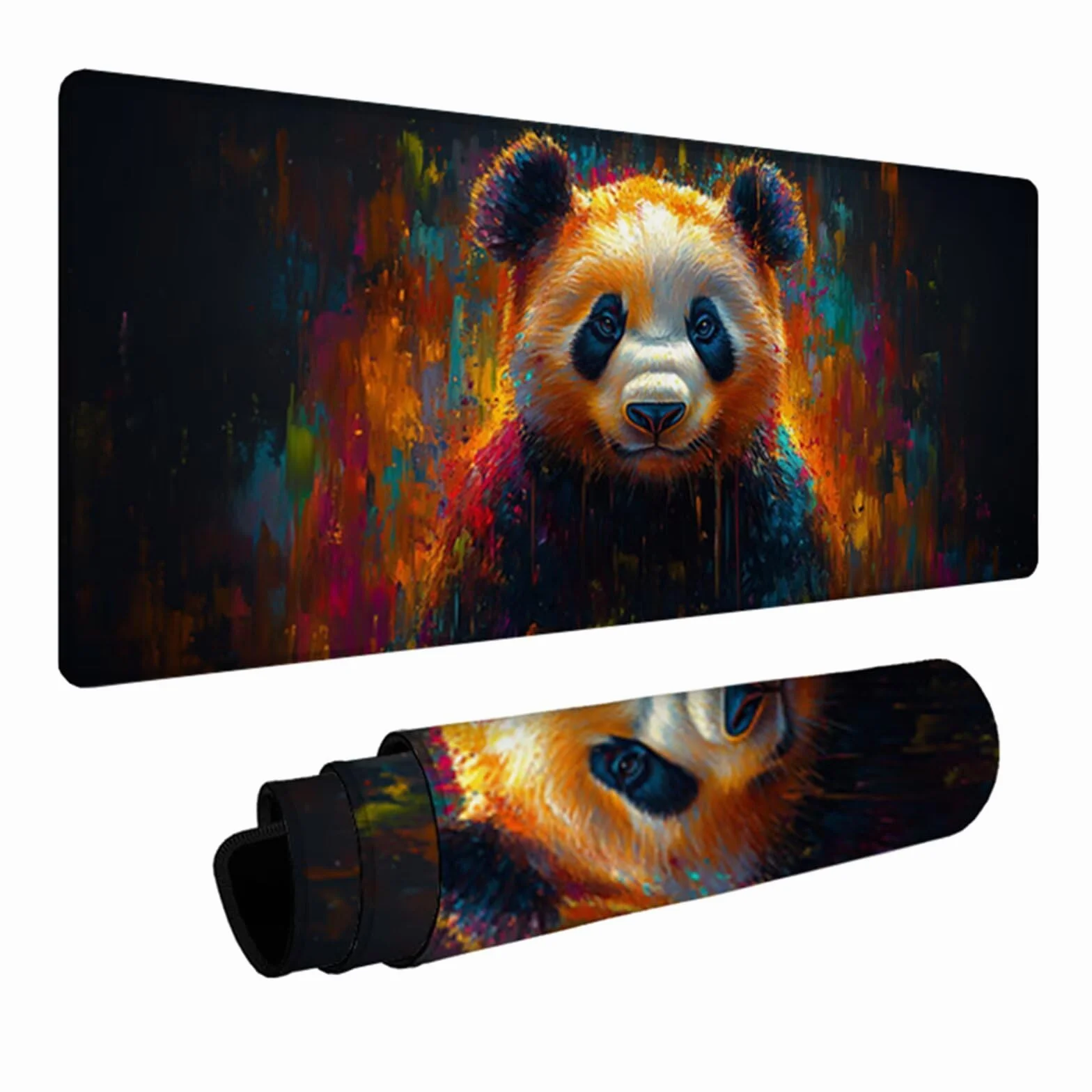 Graffiti Podkładka pod mysz XXL, duża podkładka pod biurko 1200 x 600 x 3 mm panda, podkładka pod mysz o wysokiej precyzji i szybkości, mata biurowa z gumową podstawą, akcesoria do gier, do laptopa G