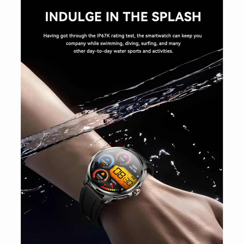 Smartwatch 1,95'' z kartą SIM, z wyciąganą kamerą o wysokiej rozdzielczości obracającą się o 190°, tętno w czasie rzeczywistym, monitorowanie ciśnienia krwi i tlenu we krwi, wodoodporność IP67