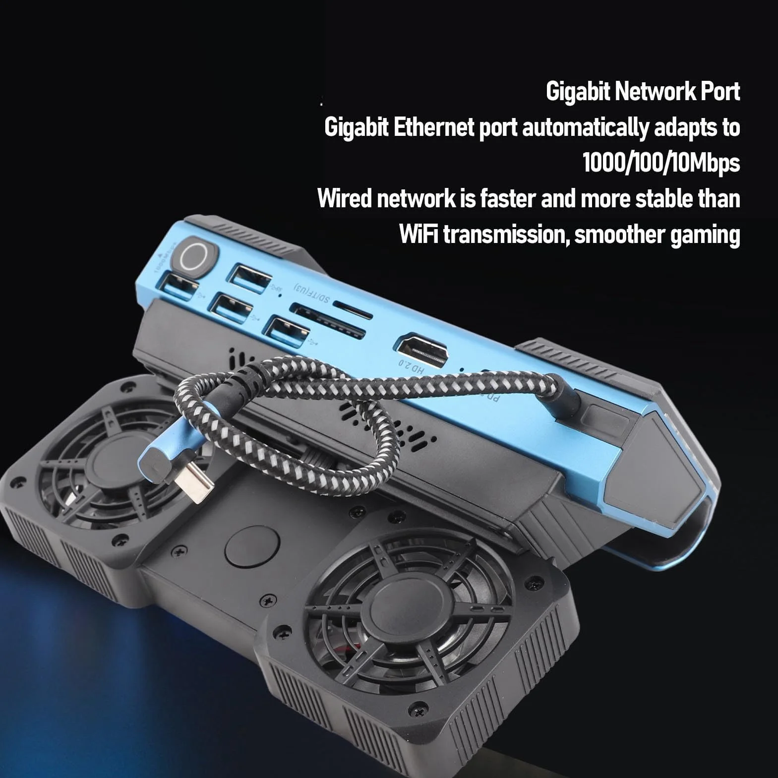 Fabater Stacja Dokująca 9 w 1 do Steam Deck Szybki Koncentrator Multimedialny RGB do Konsol Gier Urządzenia Przenośne Stop Aluminium