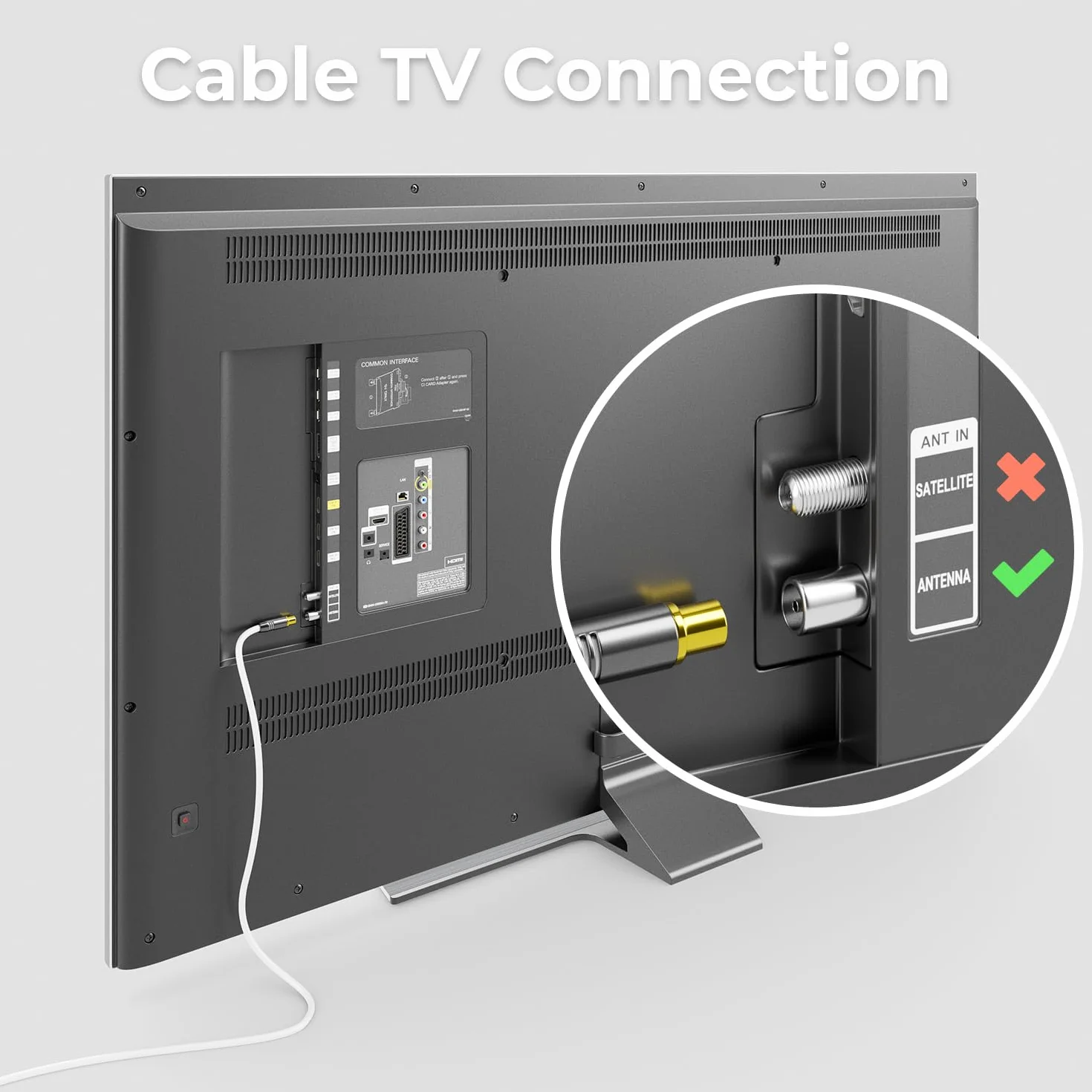 deleyCON 4K TV Kabel Antenowy 3,0m Koncentryczny IEC Kątowy Biały