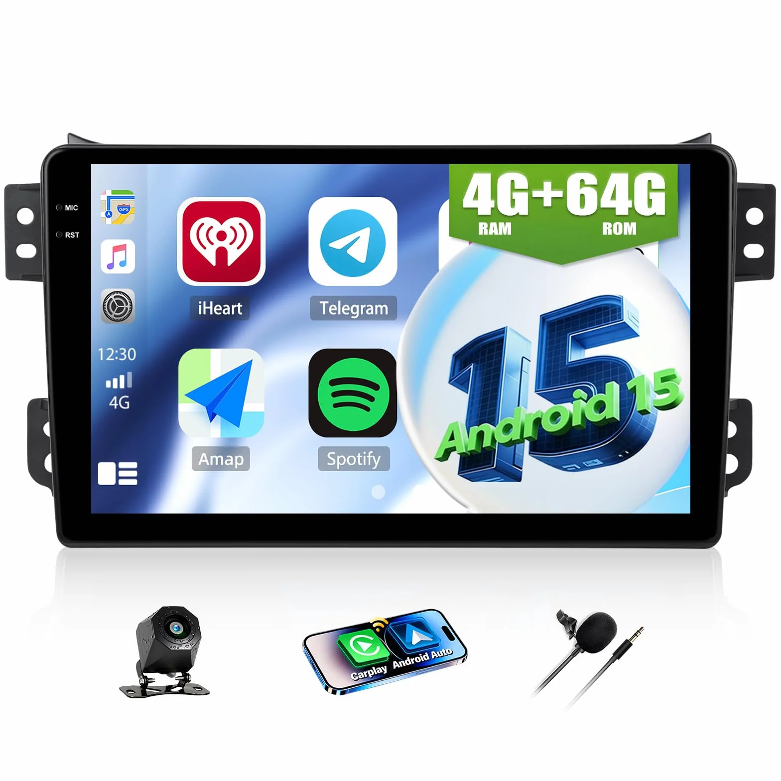 CAMECHO 4+64G M Android 15 Navi radio samochodowe