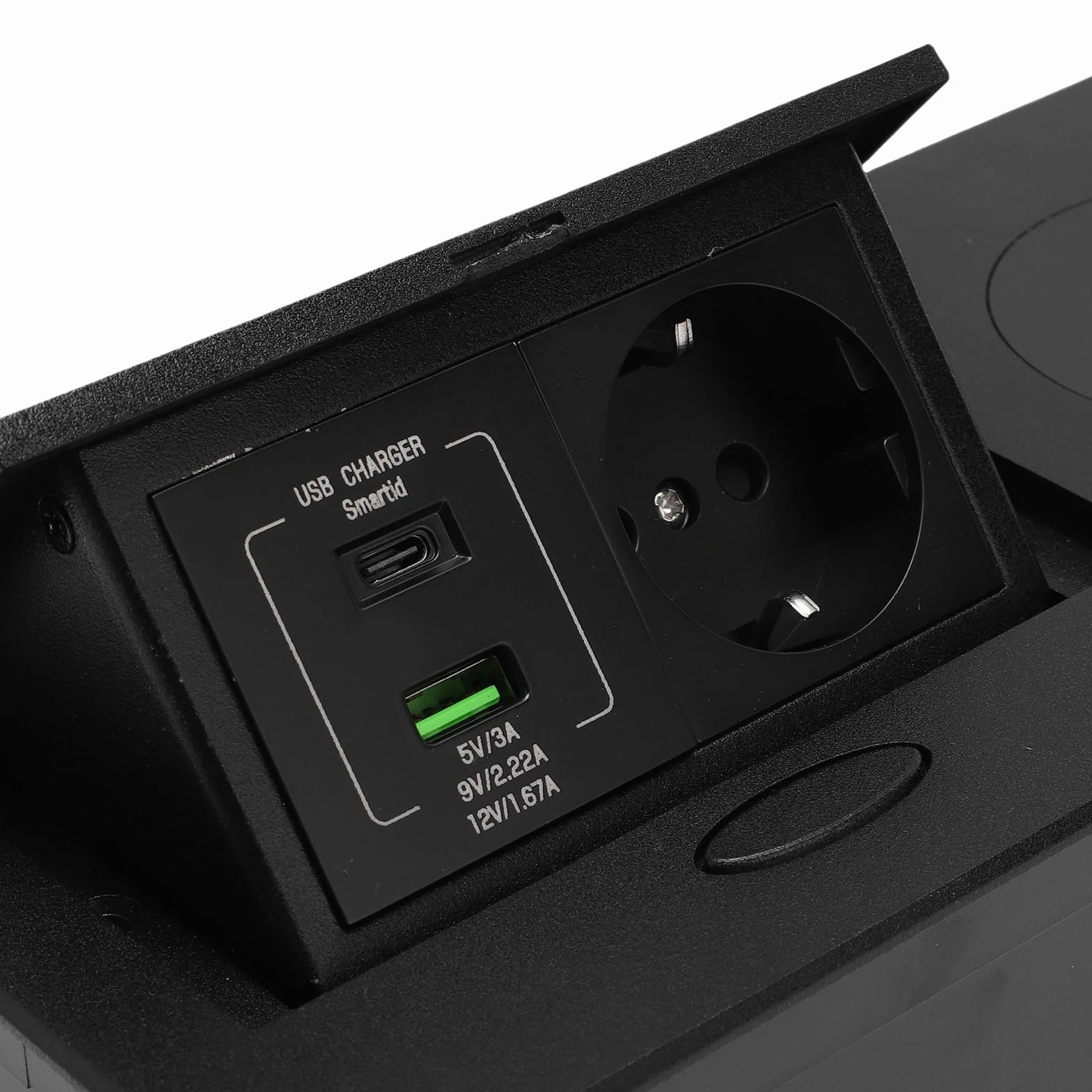 Wyskakujące Gniazdko Elektryczne 16A 4000W Gniazdo z 20W Portami USB A C Bezprzewodowa ładowarka 15W do Handlowego Home Office