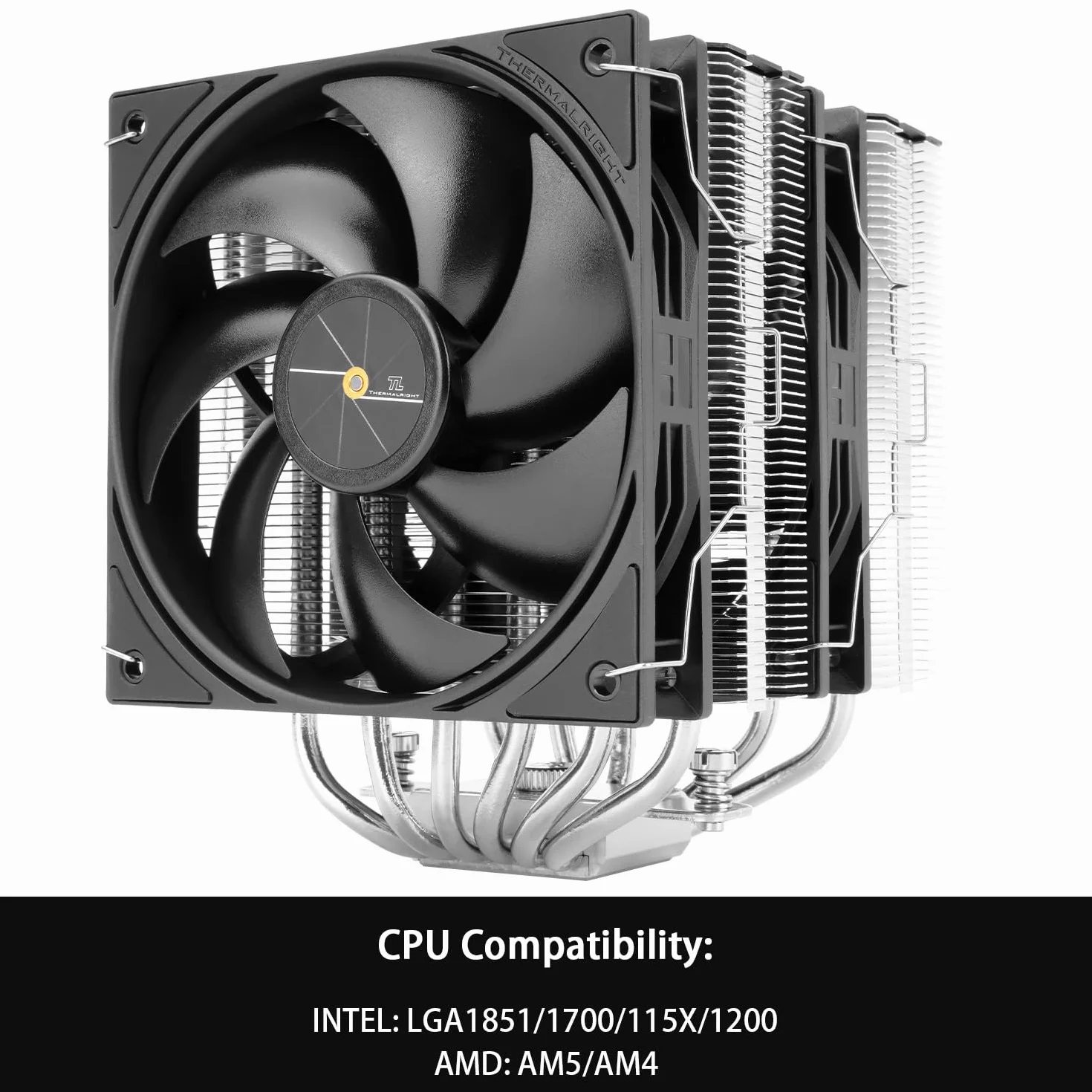 Thermalright Peerless Assassin 120 Black V3 CPU chłodnica powietrzna, chłodnica z 6 rurkami cieplnymi z dwoma wentylatorami TL-P12 PWM, Top Cover Design, dla AM4/AM5, Intel LGA 1851/1700/115X/1200