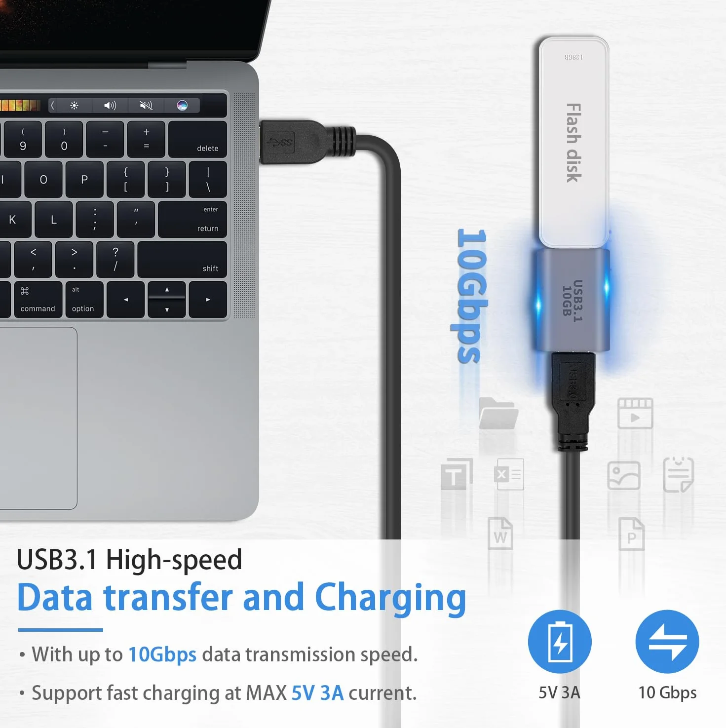 Duttek Adapter USB C żeński na USB 3.1 Gen 2, dwukierunkowy adapter typu C na typ A 10 Gb/s, adapter OTG, obsługuje synchronizację danych i ładowanie do laptopa, komputera, iPhone'a, MacBooka Pro,
