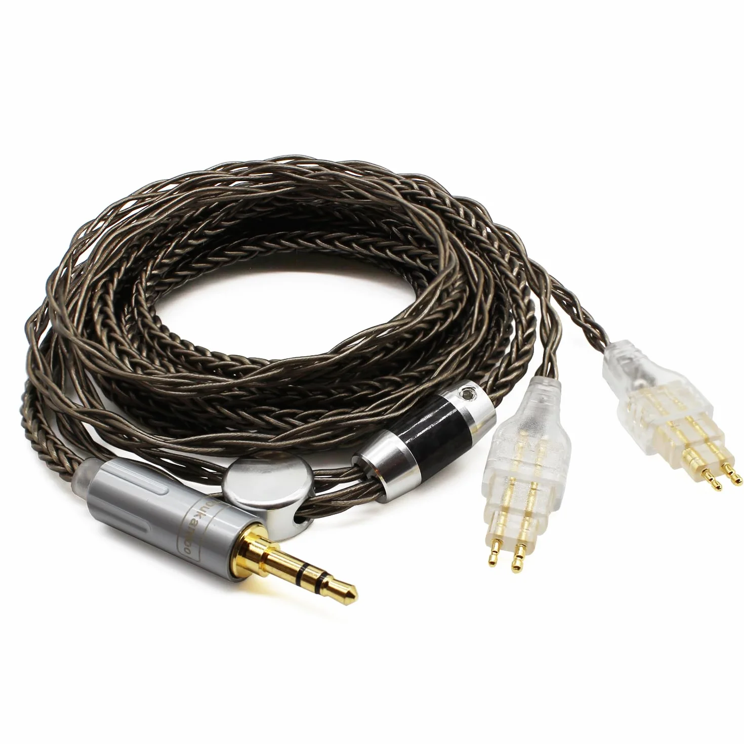 Youkamoo 8-żyłowy kabel do modernizacji, posrebrzany, kompatybilny z słuchawkami Sennheiser HD650, HD600, HD580, HD660S, HD58X, HD565, HD545, HD535, HD6XX (3,5 mm)