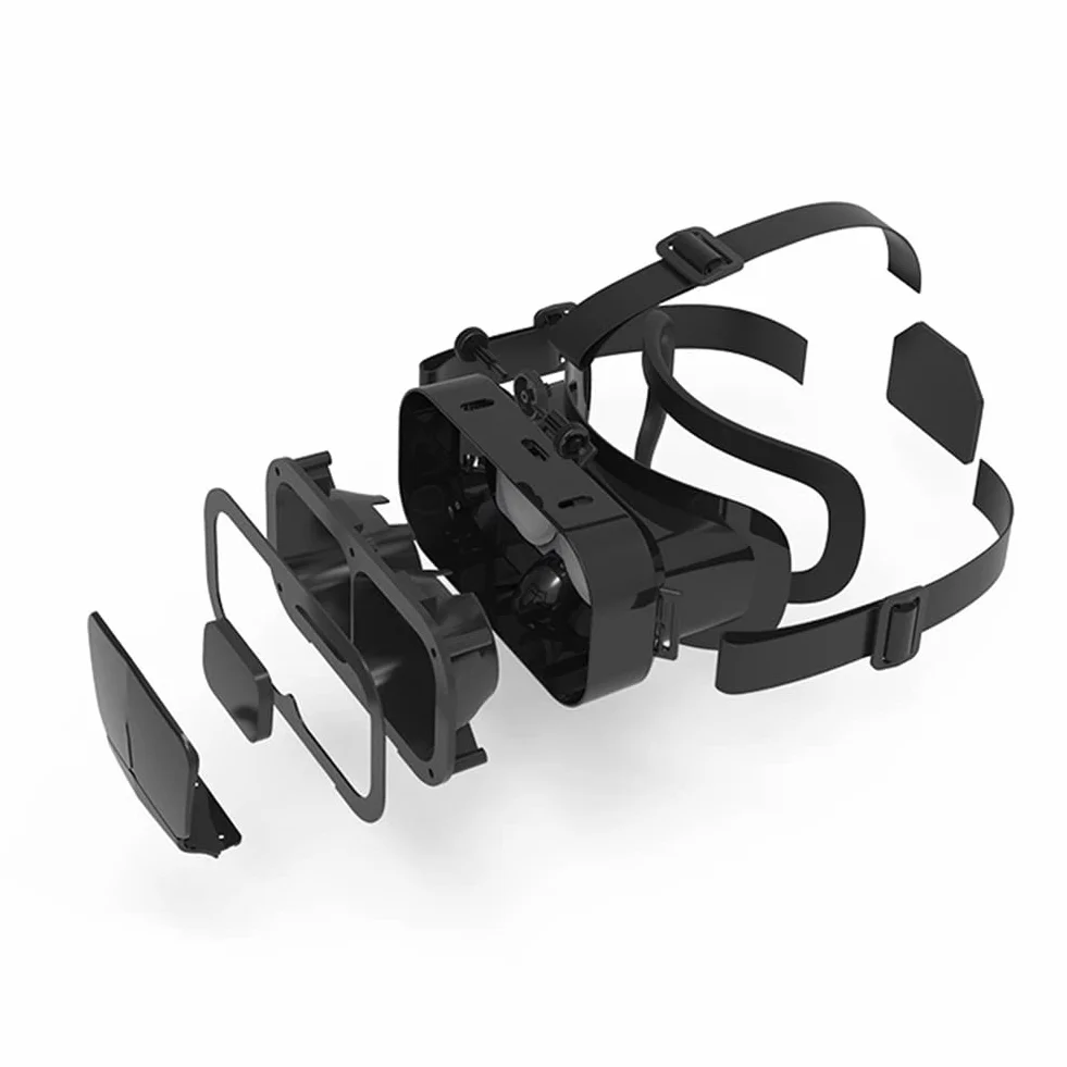 Xiaokeis Zestaw słuchawkowy VR do wirtualnej rzeczywistości, okulary 3D, zestaw słuchawkowy VR, obsługa wersji 10-18 cm, okulary stereo, okulary 3D, okulary VR do telewizora, filmów, gier wideo