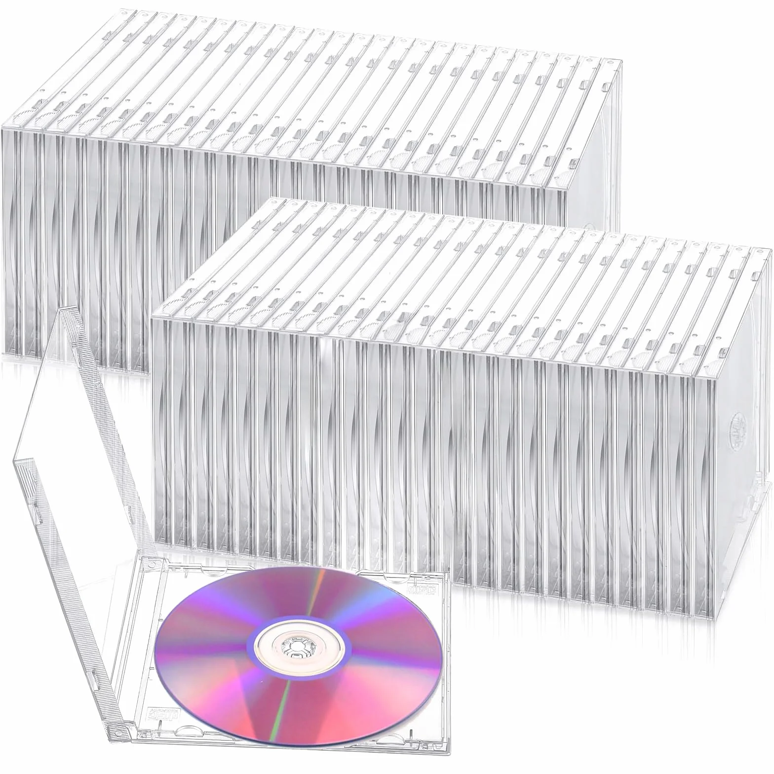 25 sztuk 10,4 mm CD, przezroczyste plastikowe puste etui na płyty CD na standardowe pojedyncze płyty, etui na klejnoty na płyty CD, DVD, ochrona i wymiana, puste etui do przechowywania płyt DVD z