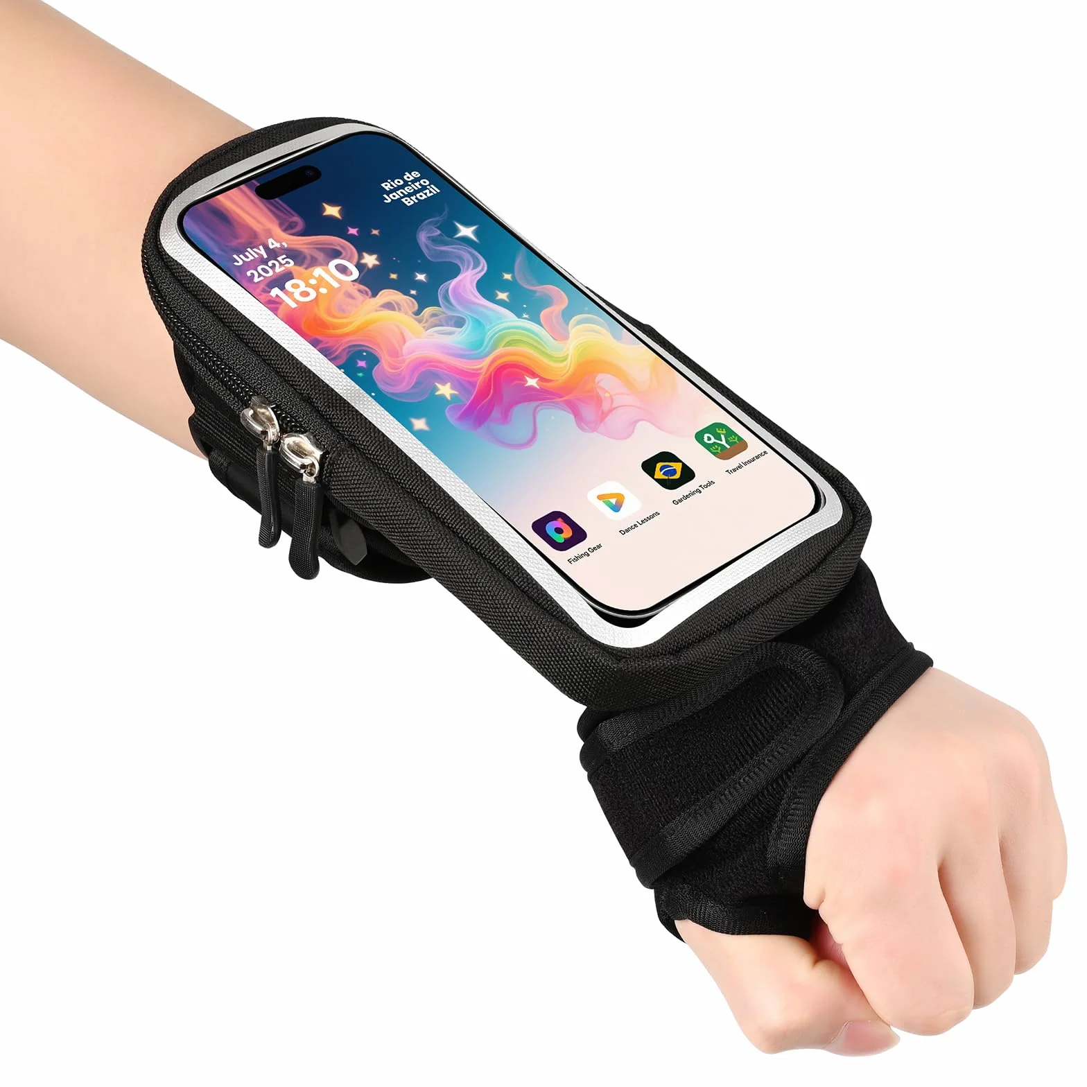 Torba na nadgarstek opaska na telefon opaska na przedramię uchwyt na telefon komórkowy, etui na nadgarstek torba na ramię na telefon iPhone 14/13/12/11 Pro Max 12 mini XS Max XR X 8 7 jazda konna