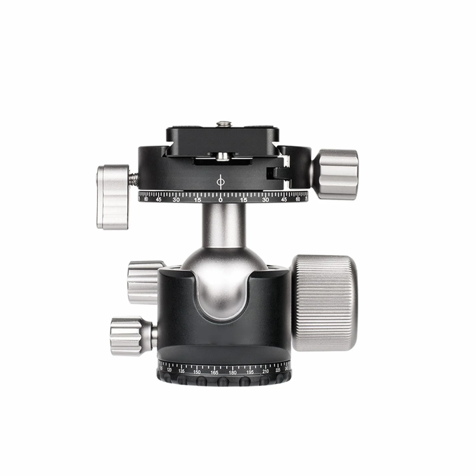 Aluminiowa Głowica Kulowa Statywu, Uchwyt Kulowy do Aparatu Panoramicznego 360, Uchwyt Kulowy z płytką Szybkiego Uwalniania 1/4", Idealny do Lustrzanki Cyfrowej Typu Monopod Slider, nośność