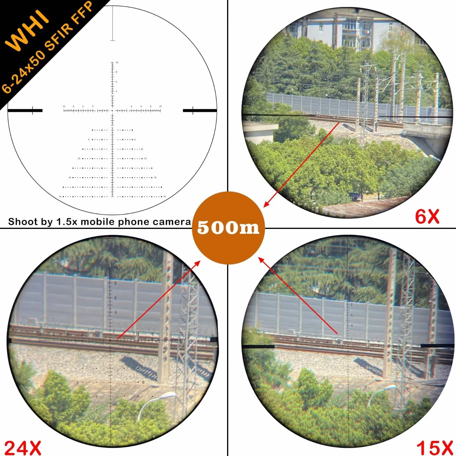 WestHunter Optyka WHI Seria Lunet Celowniczych do Myślistwa, 30 mm First Focal Plane, Czerwono-Zielone Podświetlenie, Taktowe Lunety Celownicze Precyzyjne 1/10 MIL | 2 Typy