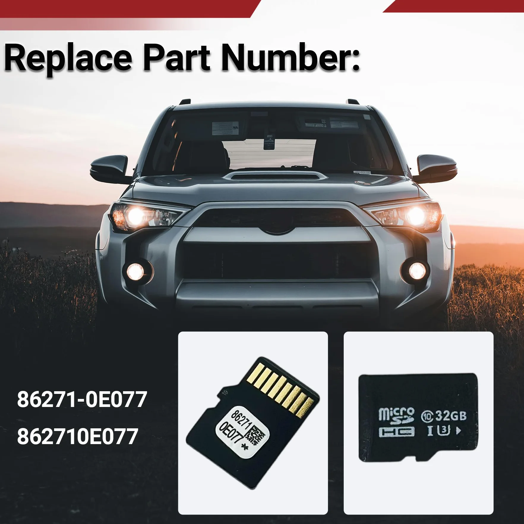 2025 najnowsza karta SD do nawigacji GPS kompatybilna z Toyota Highlander Tacoma 4Runner RAV4 Camry Corolla Tunder, aktualizacja karty micro SD mapy GPS USA/Kanada, zamiennik 86271-0E077