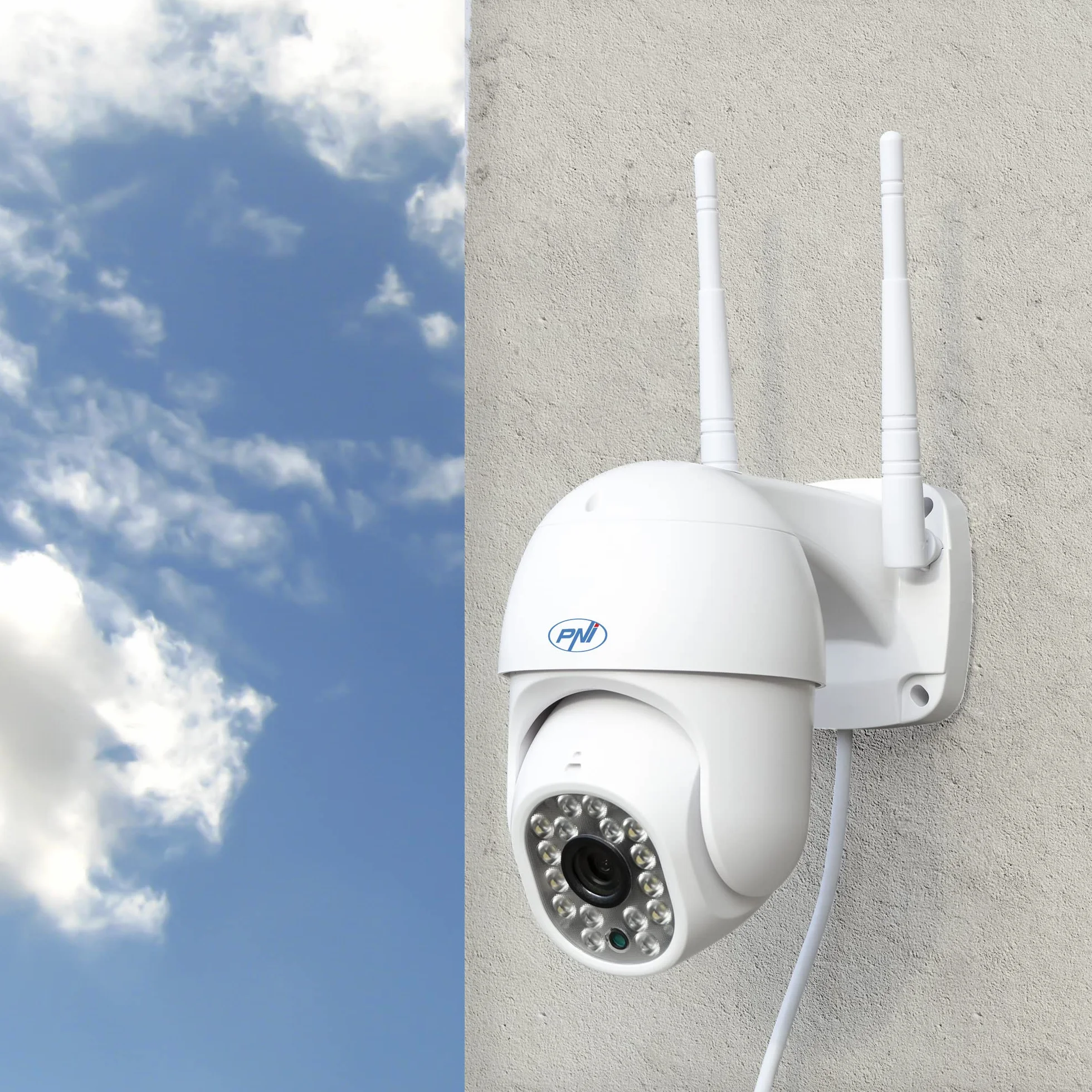 PNI 3-częściowy zestaw IP440 WiFi PTZ bezprzewodowa kamera do monitoringu wideo, 4 MP, zoom cyfrowy, gniazdo micro SD, samodzielna, alarm wykrywania ruchu, śledzenie ruchu