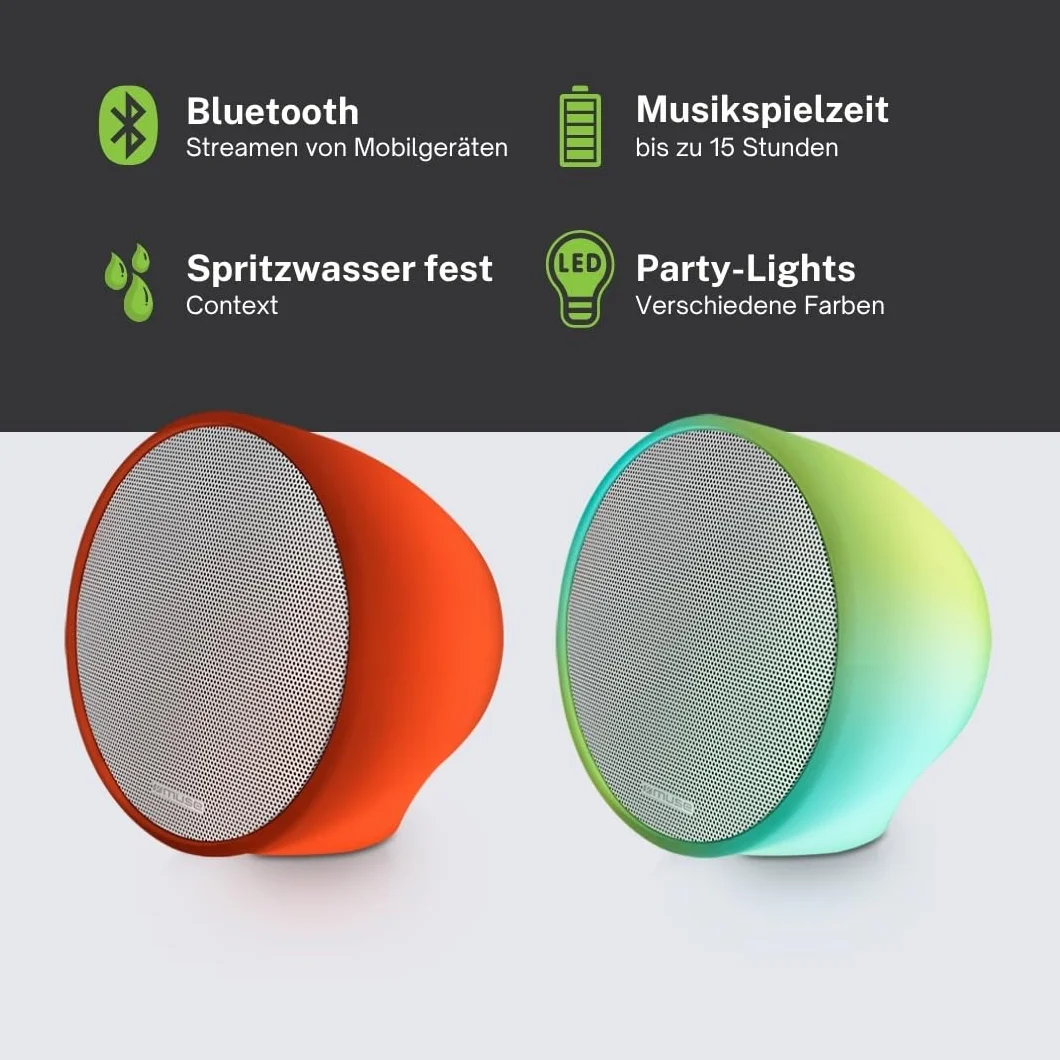 MUSE ML-655 BT | przenośny głośnik HiFi z magnetycznym statywem i światłem otoczenia (RGB) | Bluetooth | duży akumulator 6600 mAh
