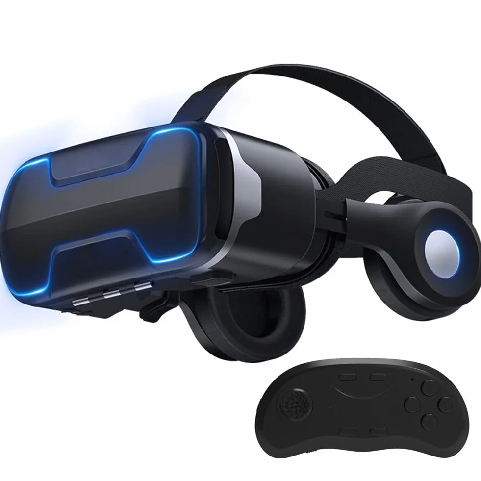 Zestaw słuchawkowy All-One VR, wirtualna rzeczywistość VR Goggles z kontrolera, okulary 3D VR do gier telewizyjnych i wideo, kompatybilny z telefonami komórkowymi 4.5-6.0 cal