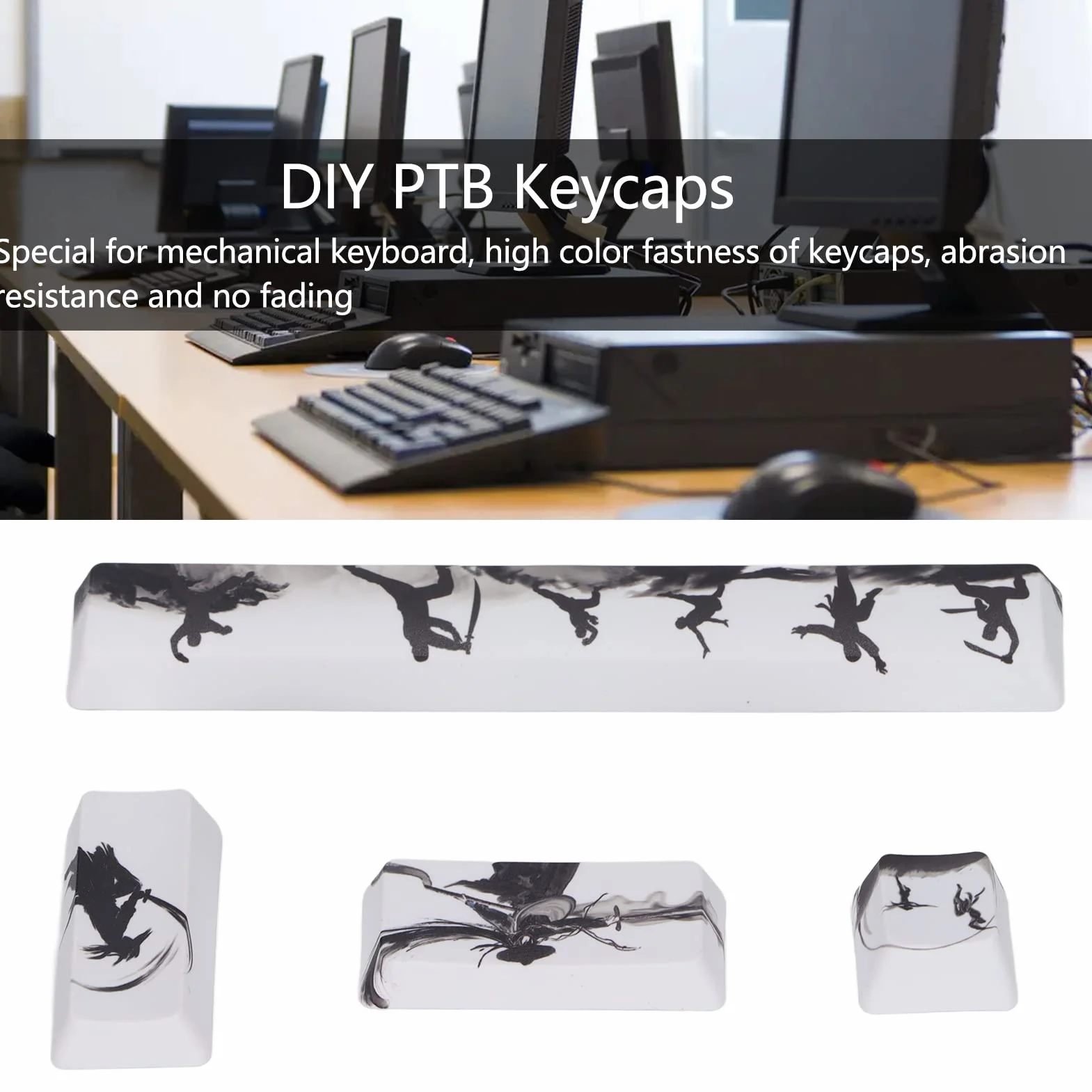 FILFEEL Niestandardowy Zestaw Nasadek na Klawisze PBT do Klawiatur Mechanicznych — Wygodne, Kolorowe i Wzorzyste Nakładki na Klawisze DIY
