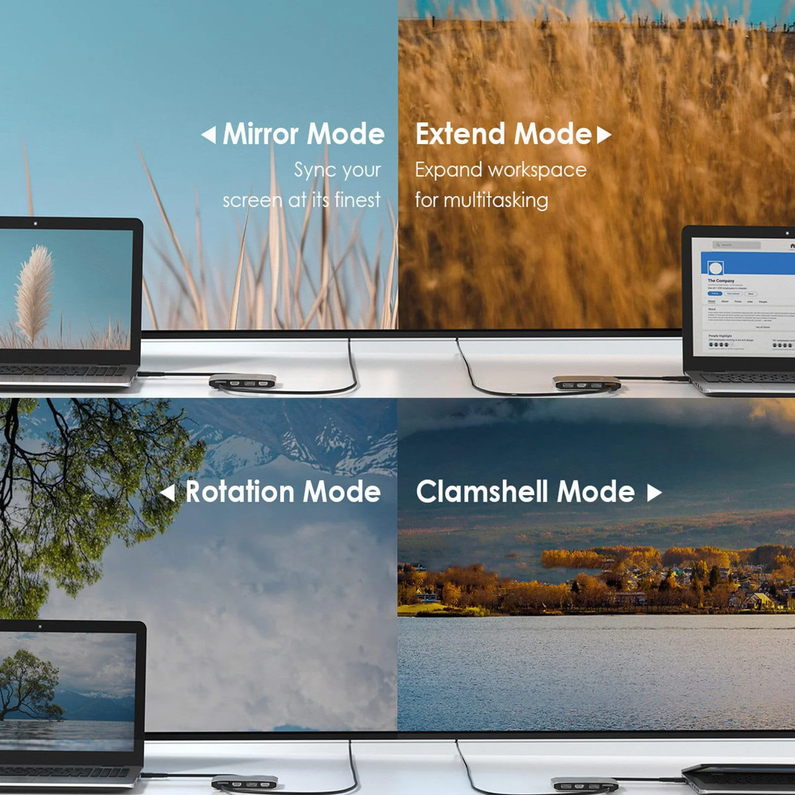 Denash USB 3.0 USB C do Podwójnego Adaptera HD, Podłącz Podwójne Wyświetlacze 4K Przy Adapterze Stopu Aluminium 60 Hz z 2x4k 60Hz 1, 2x5k 60Hz Displayport, Idealny do Systemu