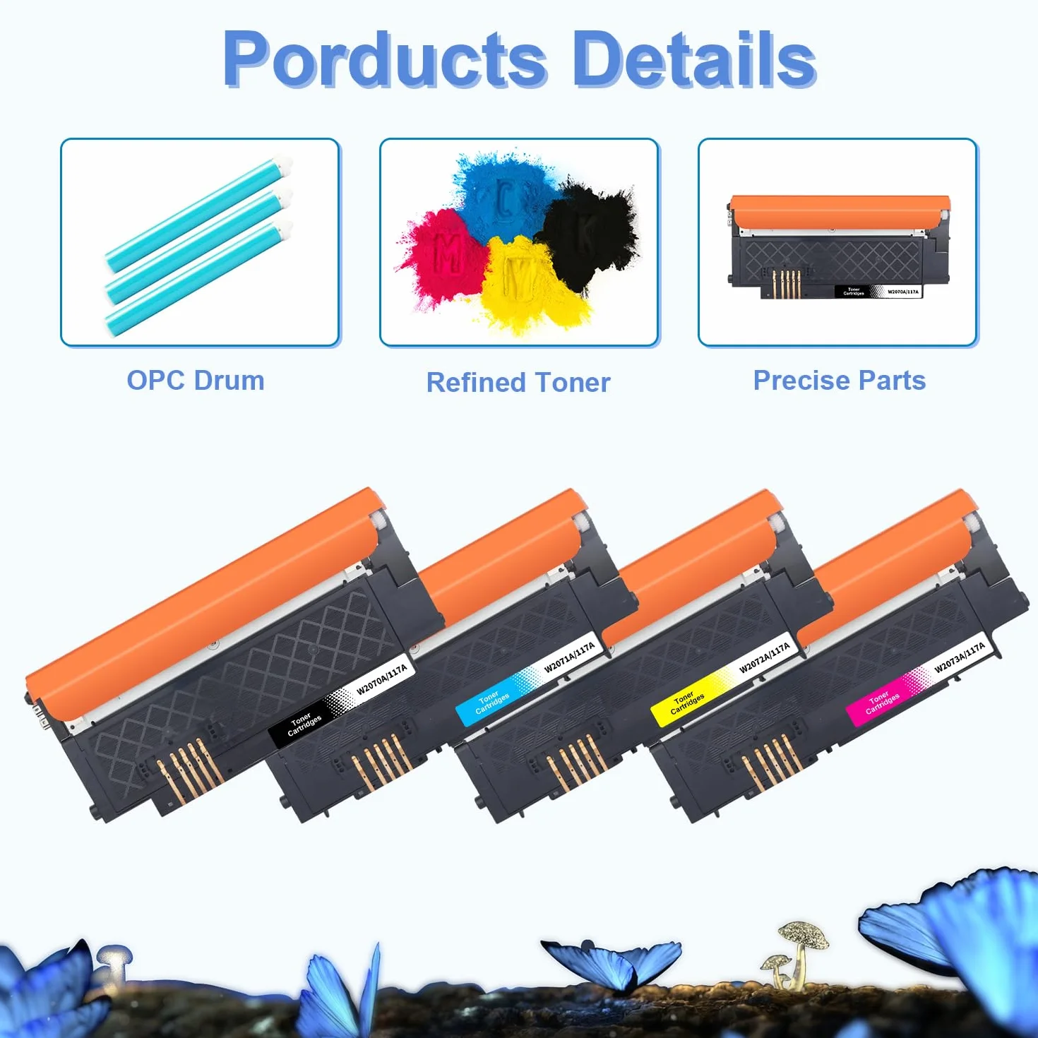 LOSMANN Zestaw tonerów 117A kompatybilny z HP 117A toner z chipem do HP Color Laser 150a 179fwg 178nwg 179fnw 178nw 150nw 178 179 W2070A W2071A W2072A W2073A (czarny cyjan żółty, magenta 5 sztuk)
