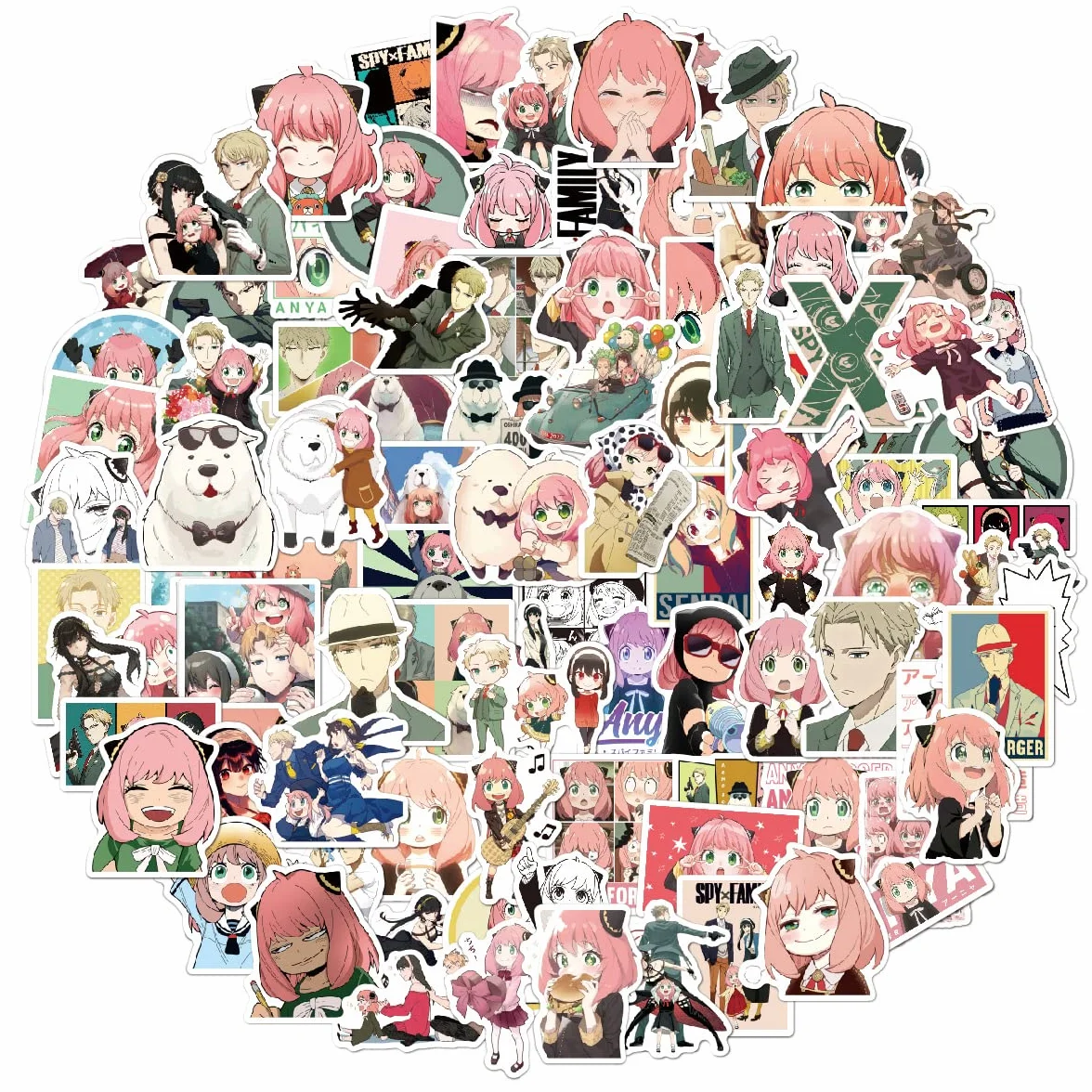 SPY×Family Anime Naklejki 100 sztuk na Samochód Laptop