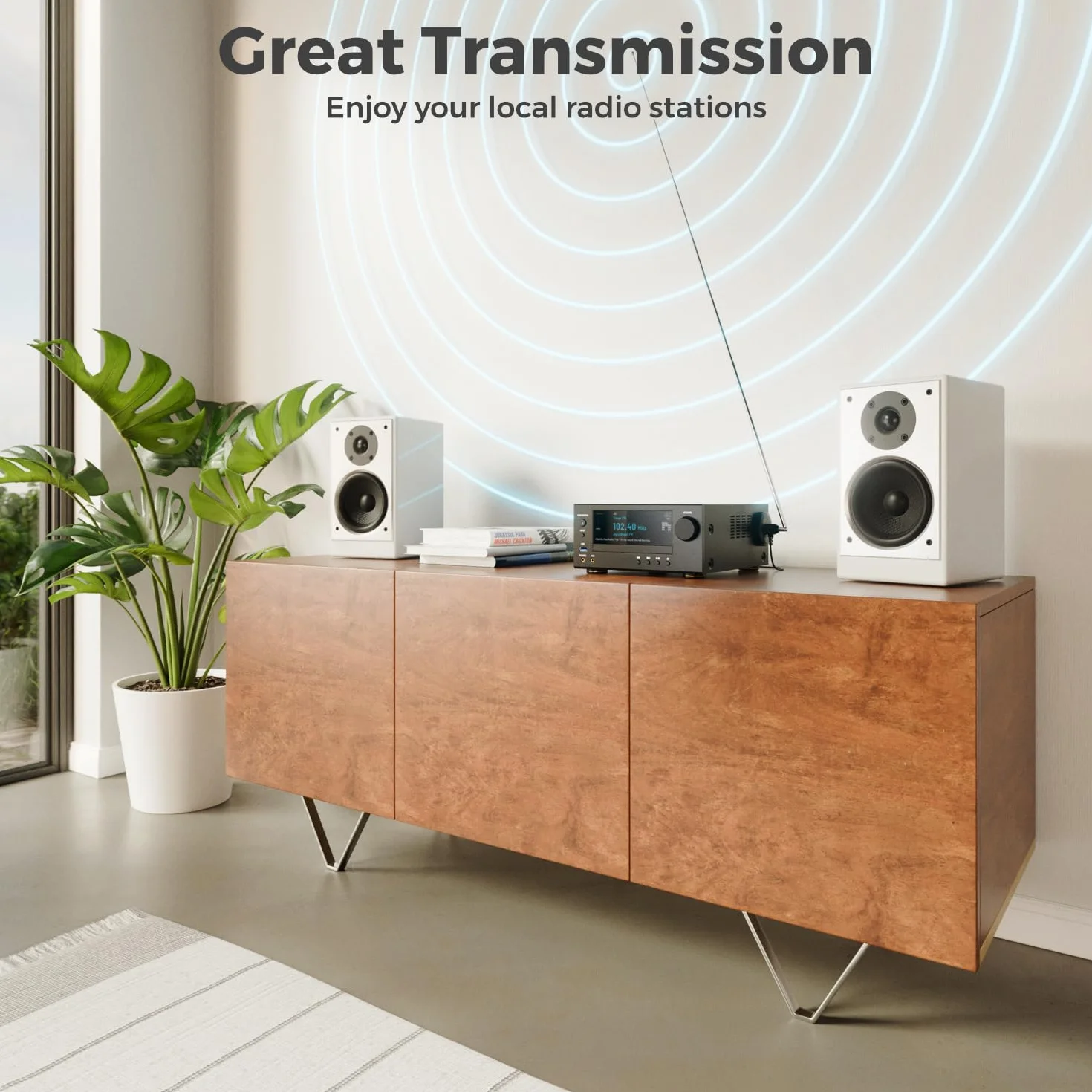 deleyCON Antena Radiowa DAB+ UKW FM 75 Ohm 3,0m z Podstawą Magnetyczną