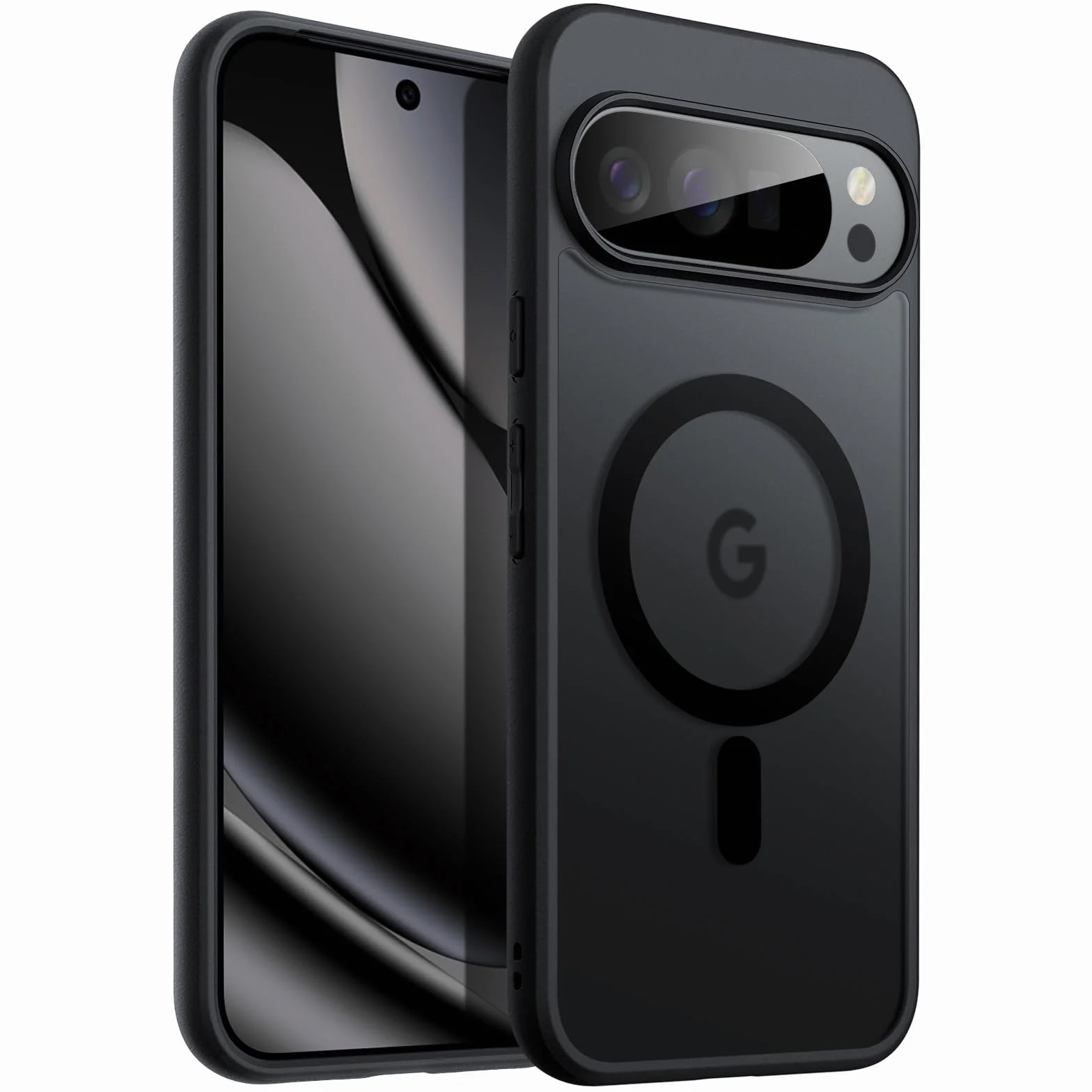 JETech Etui Magnetyczne dla Google Pixel 10/10 Pro 2025, Kompatybilne z MagSafe i Ładowarka Pixelsnap, Półprzezroczysty Matowe Tył Odporny na Wstrząsy Osłona Telefonu (Obsydian)