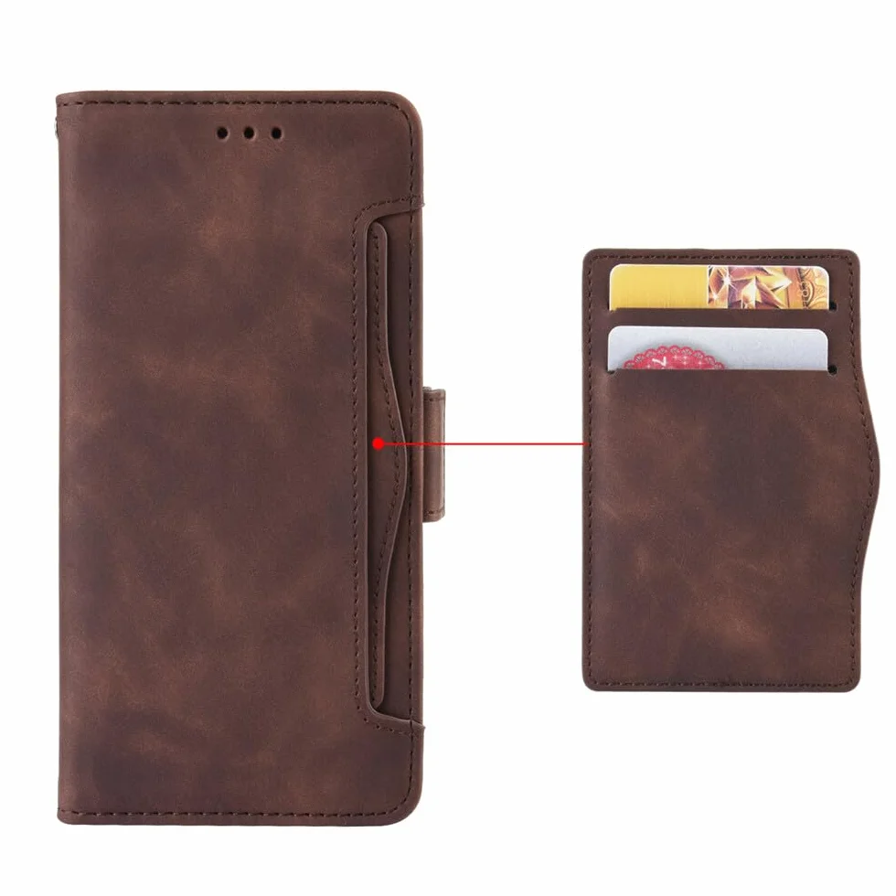 Generic etui kompatybilne z Samsung Galaxy S21 (kolor: czarny) Multi Wallet Skórzane etui z klapką Magnetyczne retro