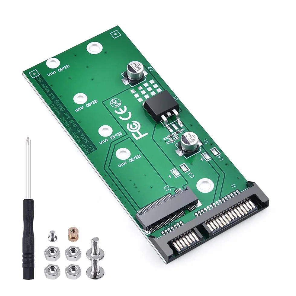 ELUTENG Adapter konwertera NGFF M.2 na SATA M.2 NGFF na 22-pinowy klucz na bazie karty SATA III B/B + M 2280 2260 2242 2230 mm SSD Super Speed 6 Gb/s do laptopa stacjonarnego