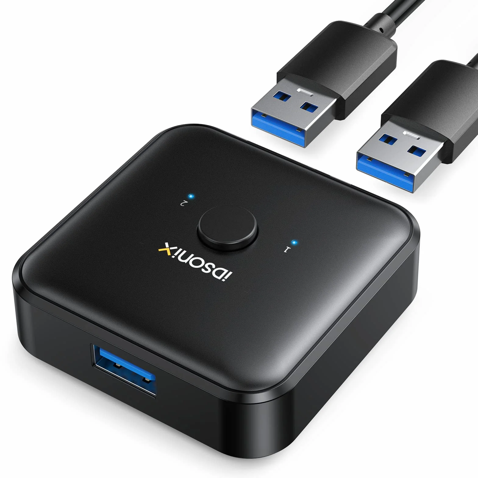 iDsonix USB 3.0 przełącznik przełącznika, wyjście USB 2 w 1 (1 w 2 Wyjście) dwukierunkowy 2 Przełącznik USB do PC, drukarki, skanera, klawiatury
