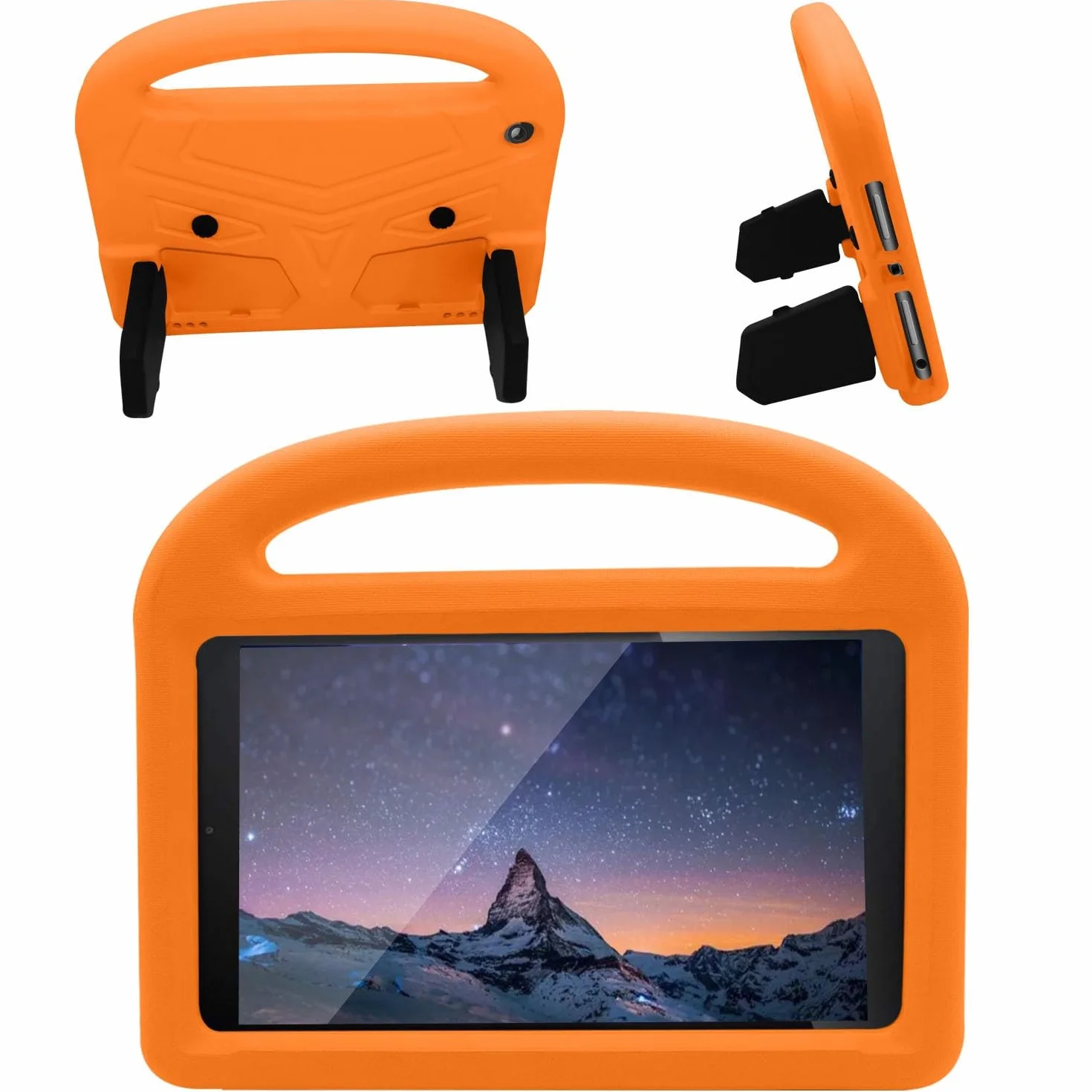 Ochrona tabletu Etui na tablet dla dzieci kompatybilne z Kindle Fire HD 8 (2020) Etui - Wytrzymała, lekka, odporna na wstrząsy osłona uchwytu z pianki EVA dodatek do tabletu (Color : Orange)