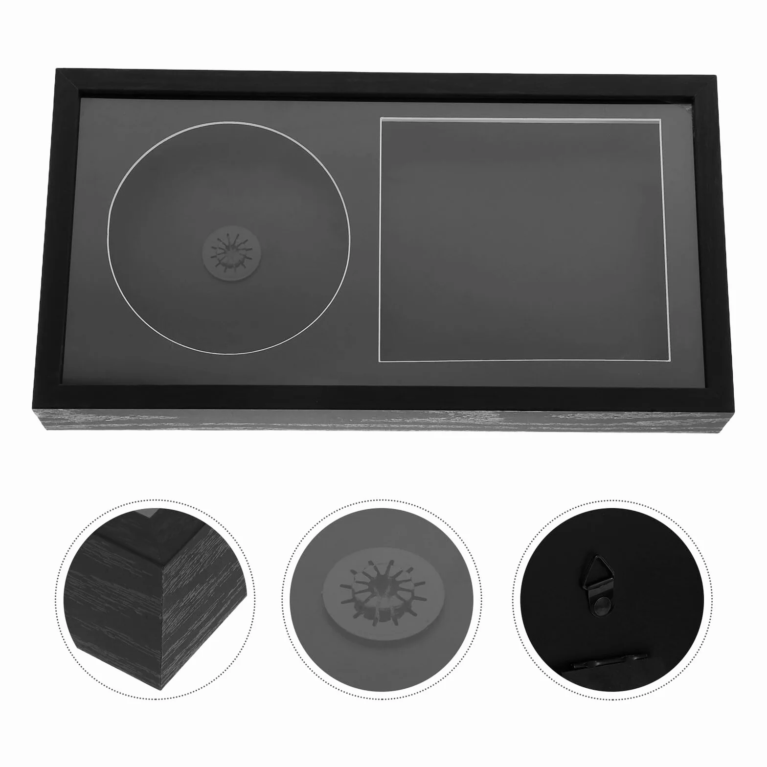 2 Szt. Szt Czarne Ramki Do Montażu Ściennego Płyty CD z Podwójnym Rowkiem Przezroczysta Akrylowa Osłona Stojak Albumy Muzyczne Dekoracja Ścienna Do Przechowywania i Ekspozycji