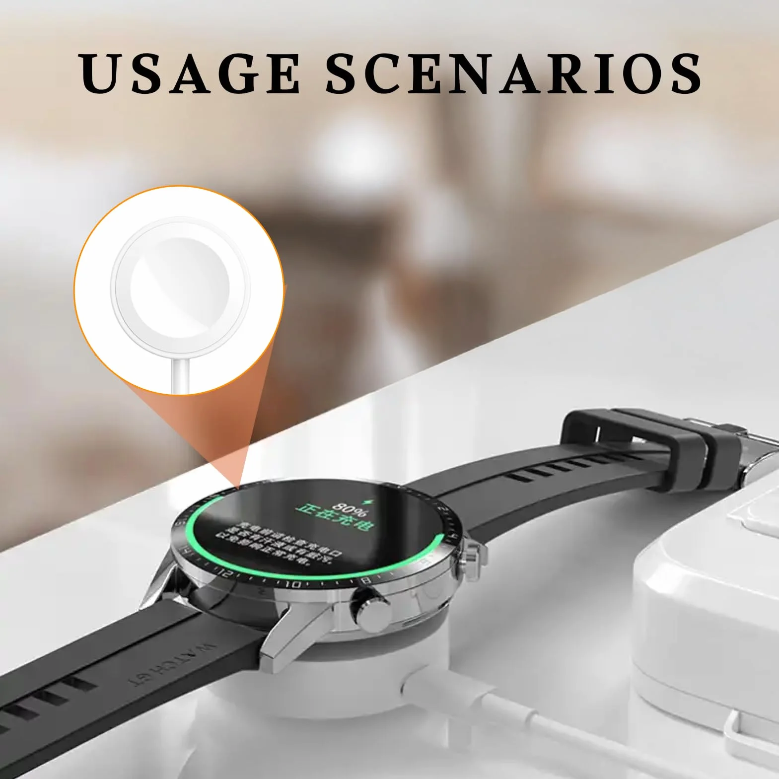 Ładowarka magnetyczna do Huawei Watch GT5, GT5 Pro, GT4, GT3, GT3 Pro, GT2 P, Watch 4, 4P, 3, 3P Ultimate, z kablem o długości 1 m, przenośna stacja ładująca do domu i biura.