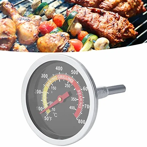 Termometr do Grilla ze Stali Nierdzewnej, Termometr w Zakresie od 50℉ do 800℉ Fahrenheita, do Dowolnego Grilla, Grilla lub Piekarnika