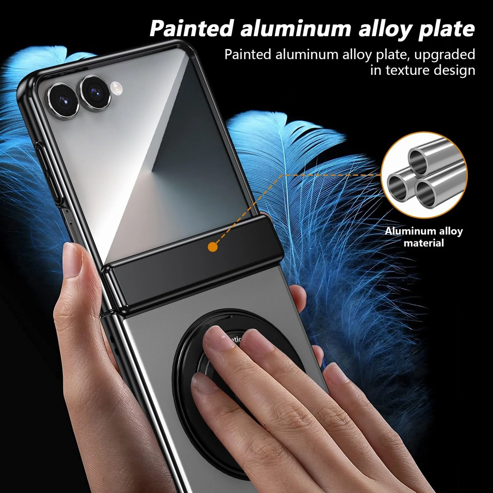 Cienkie etui do Samsung Galaxy Z Flip 8, pierścień powlekany na zamek błyskawiczny, magnetyczny ochraniacz ekranu, fioletowy, Flip 8