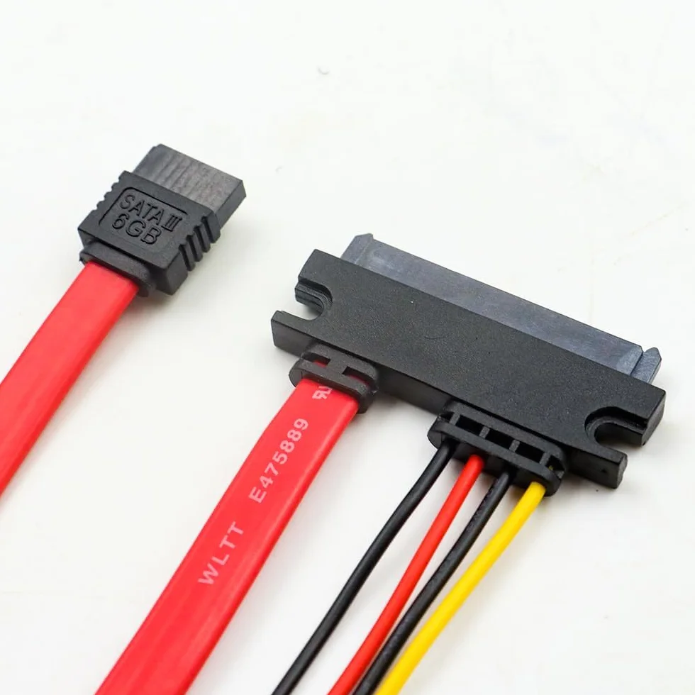 Namvo kabel zasilający dysk twardy zintegrowany, Mini-Ph2.0 4-pinowe gniazdo i SATA 3.0 wtyczka na SATA 22-pinowe (7+15-pinowe) kabel danych SATA 3 6 Gbit/s