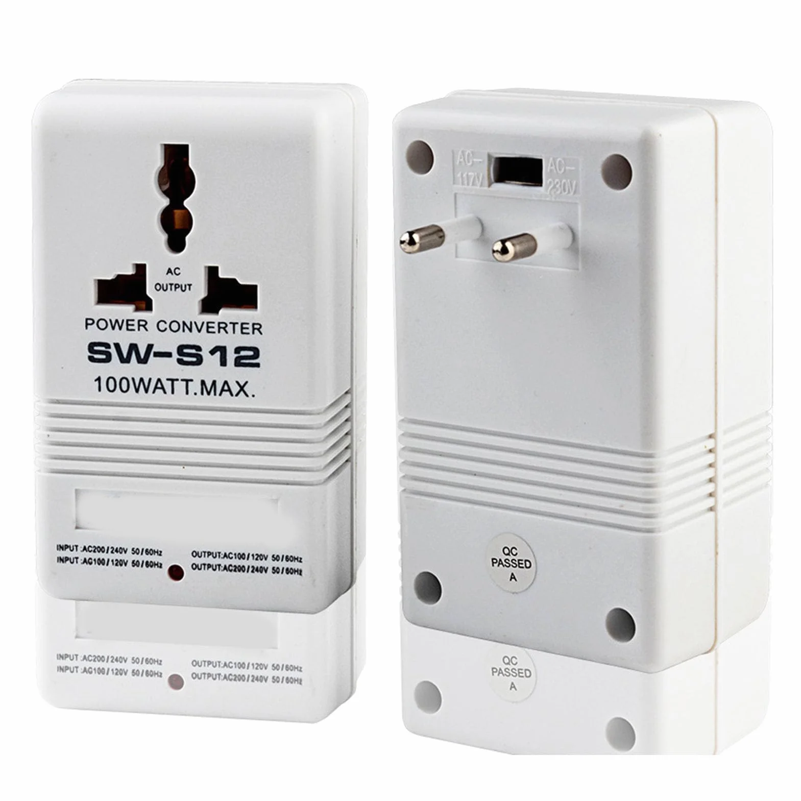 Zunate Kompaktowy Podróżny Konwerter Mocy 100 W Transformator z Podwójnym Napięciem do Małych urządzeń, Solidna Konstrukcja, funkcjonalność Dwukanałowa, Konstrukcja Przyjazna dla Użytkownika