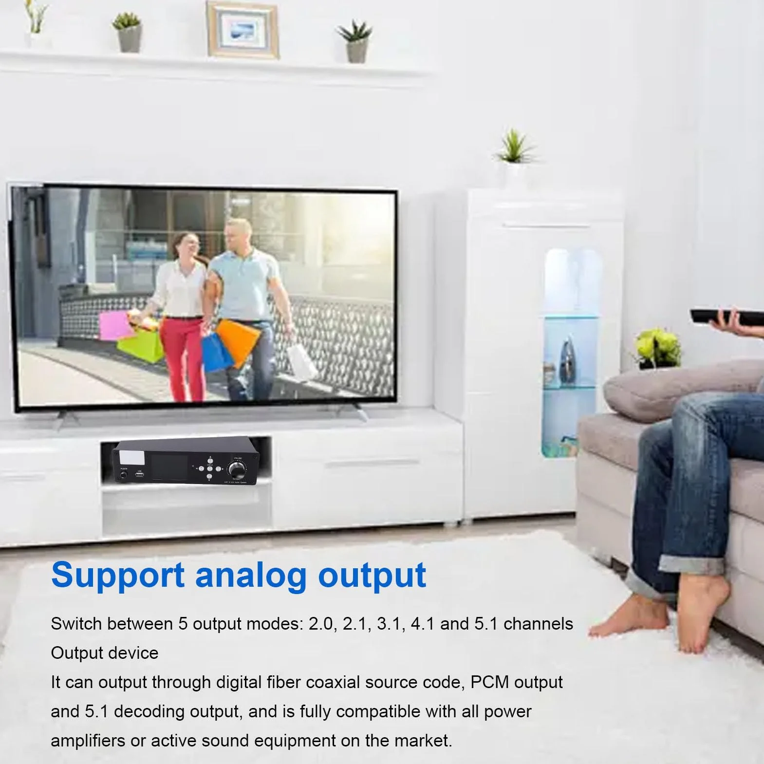 Tonysa Dekoder Audio 5.1, Konwerter DAC z HDMI ARC/Optyczny/Koncentryczny/USB, Dekoder DTS na 5.1-kanałowy Odbiornik Bluetooth 5.0 do Telewizora Kina Domowego (Black)