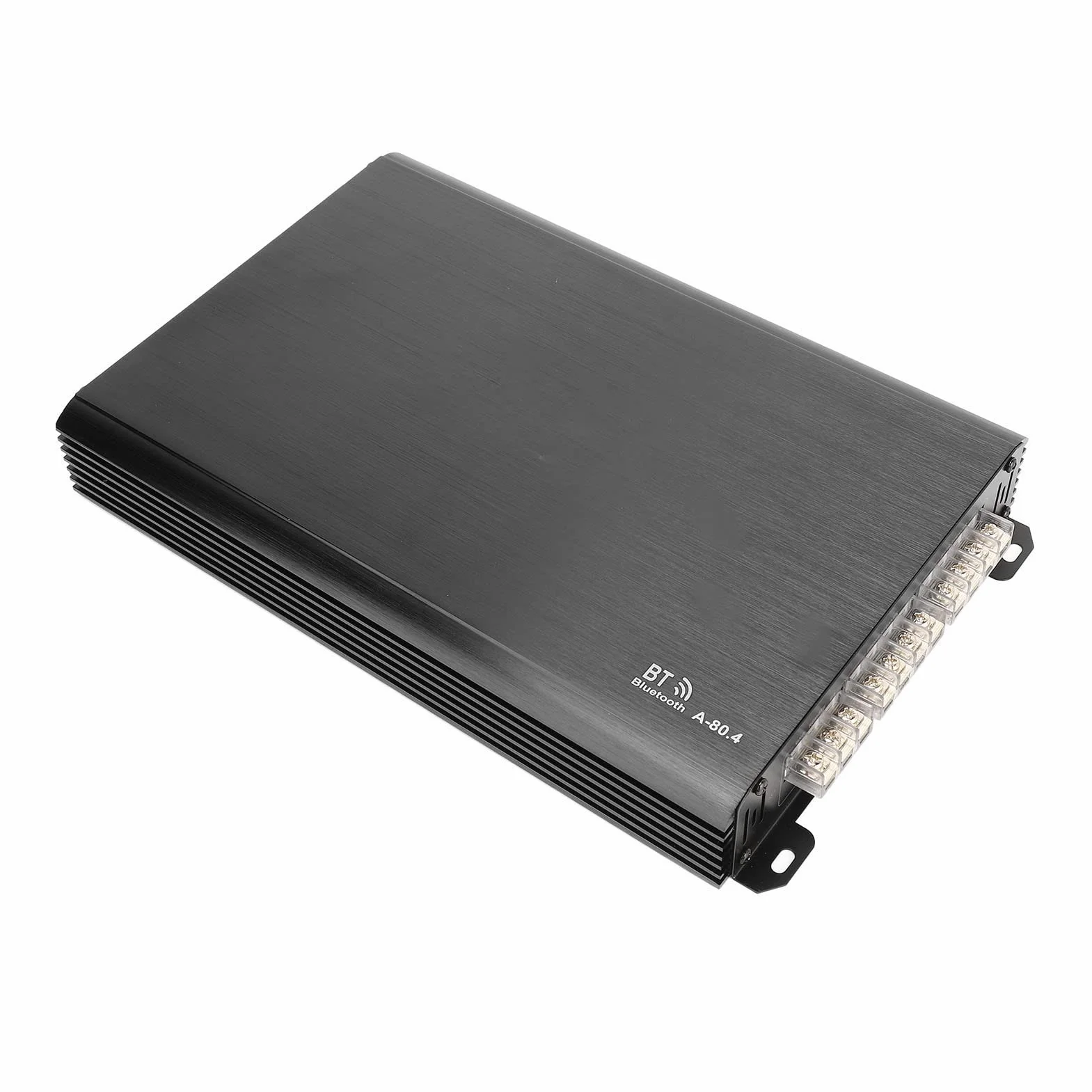 Wzmacniacz Samochodowy 4-kanałowy, Klasa AB, Potężny Wzmacniacz Stereo Audio do Uniwersalnego Nagłośnienia Samochodowego, Metal, 1 Jednostka