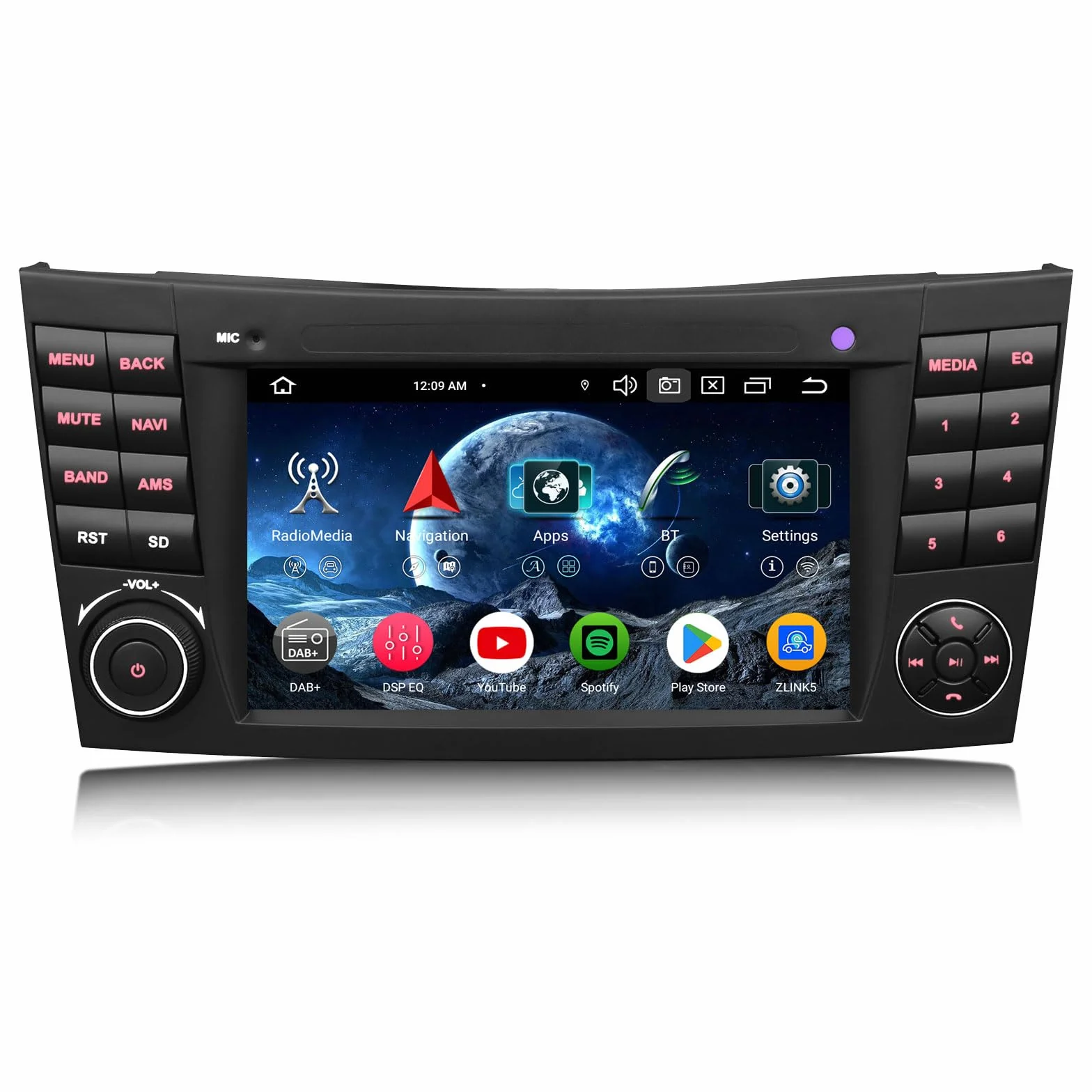Erisin 8-rdzeniowy 4 GB + 64 GB 7 cali Android 14 radio samochodowe Nawigator GPS do Mercedes Klasy E W211 CLS W219 CarPlay bezprzewodowy Android Auto Bluetooth 5.0 WiFi DSP Dab+ FM RDS ekran dotykowy