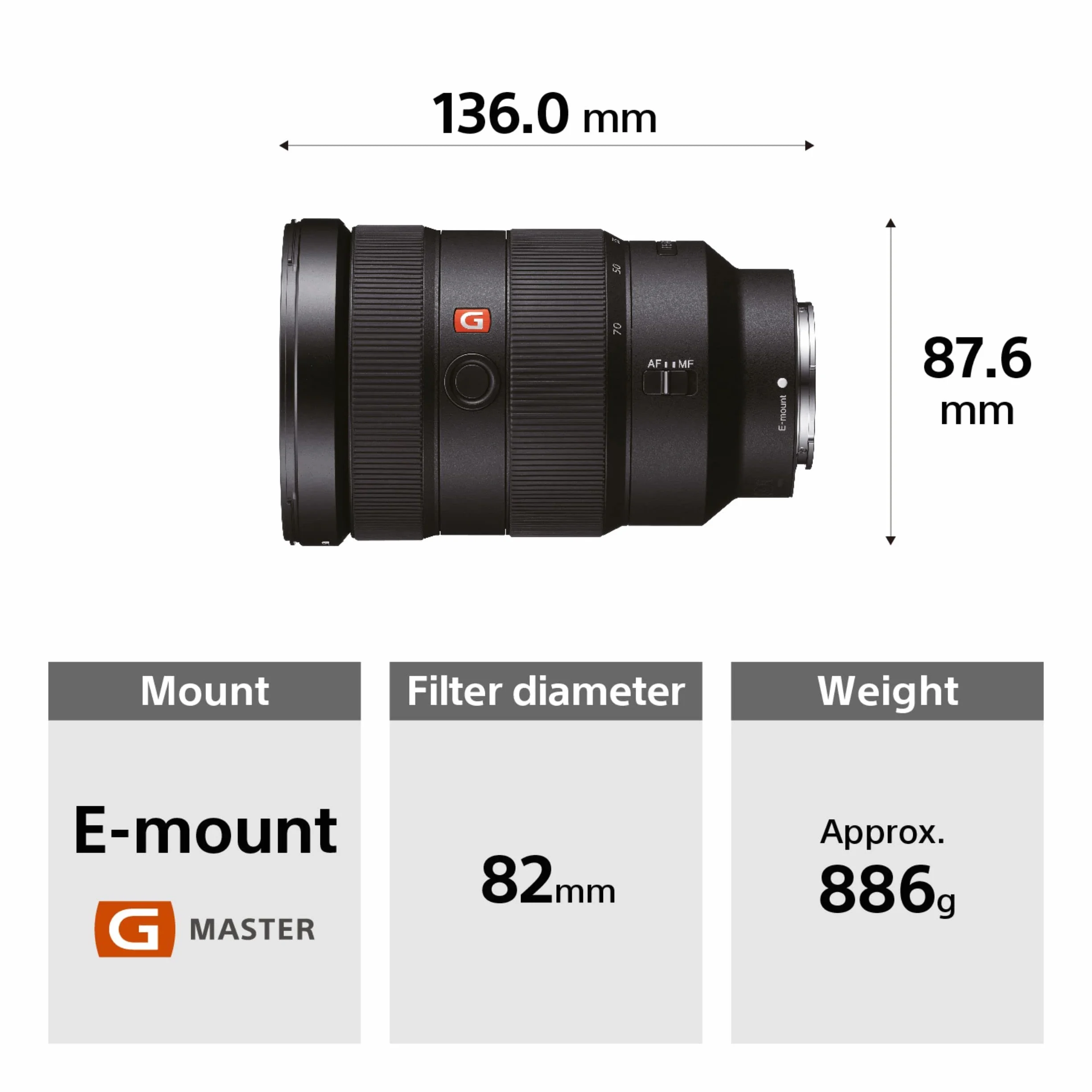 Sony FE 24–70 mm f/2.8 GM | Pełnoklatkowy średni teleobiektyw (SEL2470GM)
