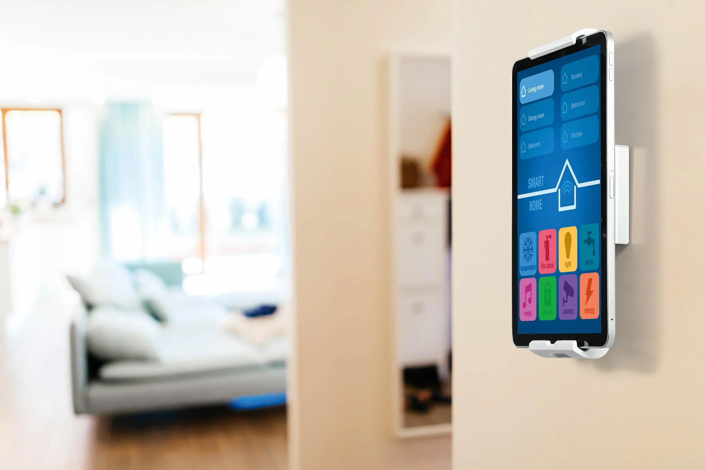 Durable uchwyt ścienny na tablet (dla tabletów 7-13 cali, obracany o 360° z zabezpieczeniem przed kradzieżą) biały