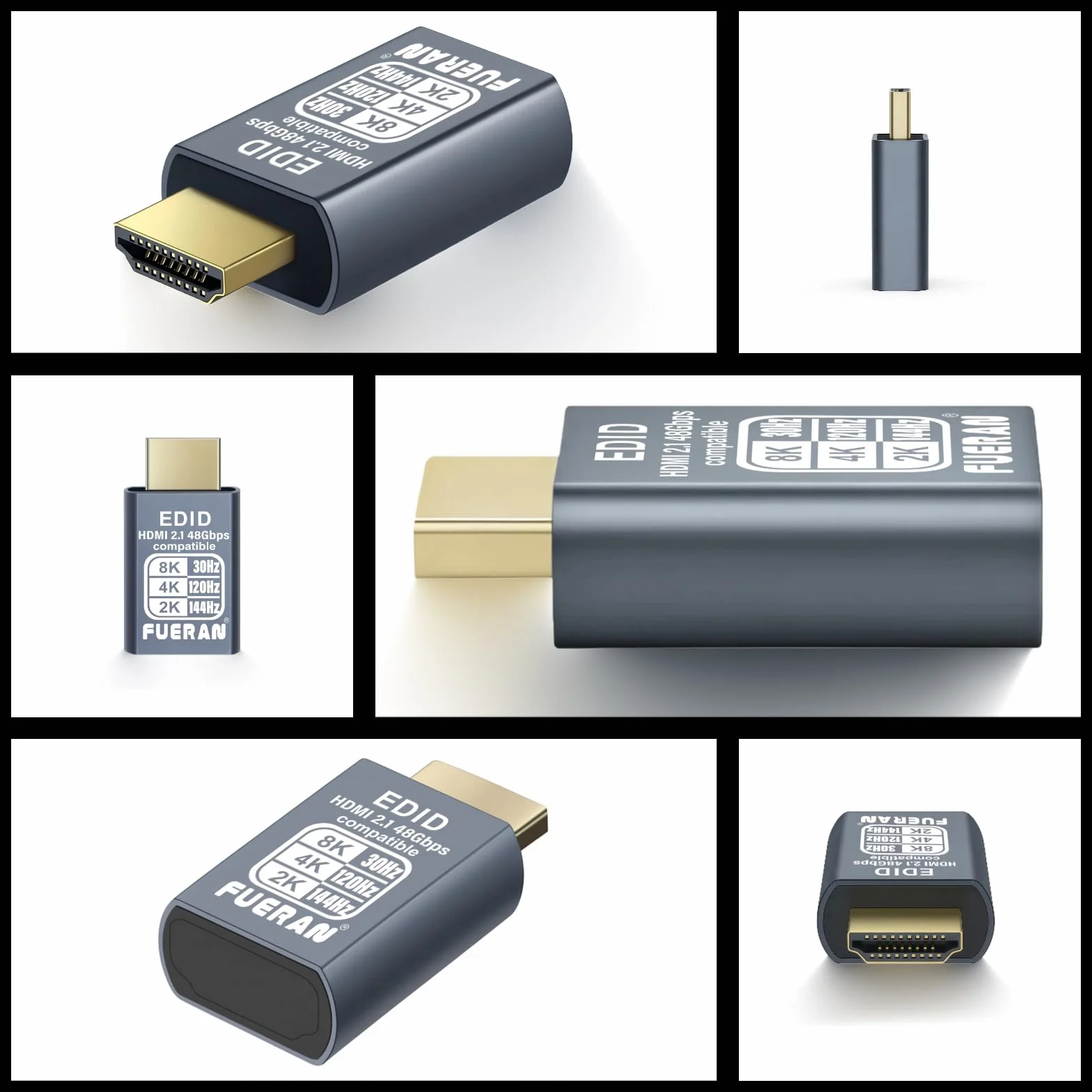 Wtyczka 4K 120Hz HDMI 2.1, emulator wirtualnego wyświetlacza, wtyczka displayport 4k 120 Hz, adapter wyświetlacza z duchem bez głowy, monitor 8K EDID 3840 x 2160 przy 120 Hz (8K-30Hz-3P)