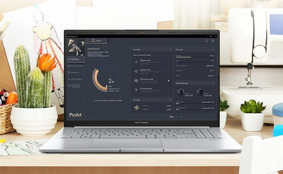 ASUS Vivobook Pro 15 M6500RC-HN058W notebook z ekranem 15,6" FHD Glossy, AMD Ryzen 7 6800H, RAM 16 GB, 512 GB SSD PCIE, NVIDIA GeForce RTX 3050, 4 GB GDDR6, Windows 11 Home, srebrny