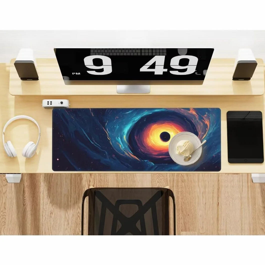 Universe 213HDM Duża podkładka pod mysz do gier, 150 x 60 cm, wodoodporna, czarna , antypoślizgowa gumowa podstawa, akcesoria biurowe, dekoracja biurowa