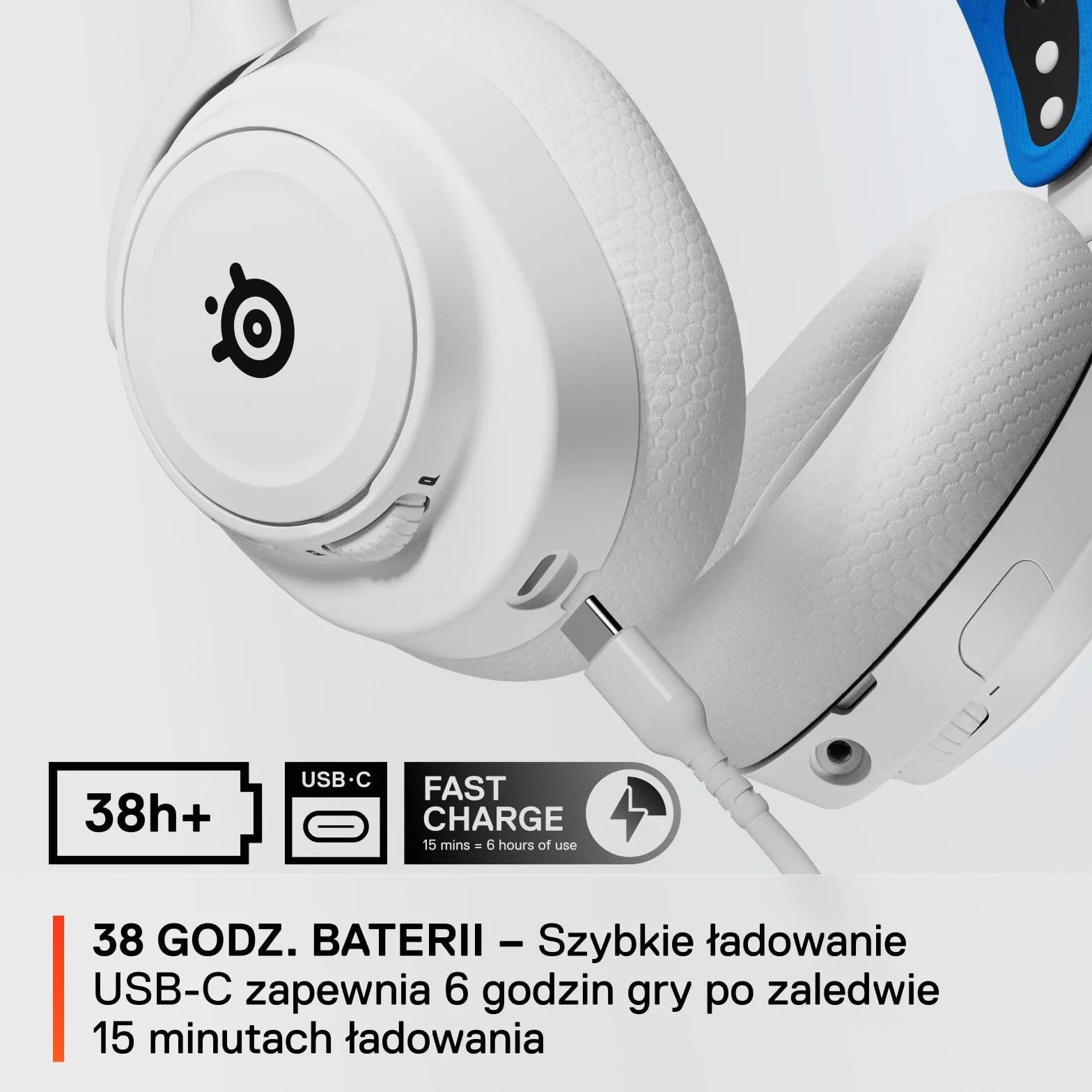 SteelSeries Arctis Nova 7P Wireless — Wieloplatformowy zestaw słuchawkowy do gier i urządzeń mobilnych — 38 godzin pracy na baterii — USB-C — Wysuwany mikrofon — PlayStation, PC, VR, Switch