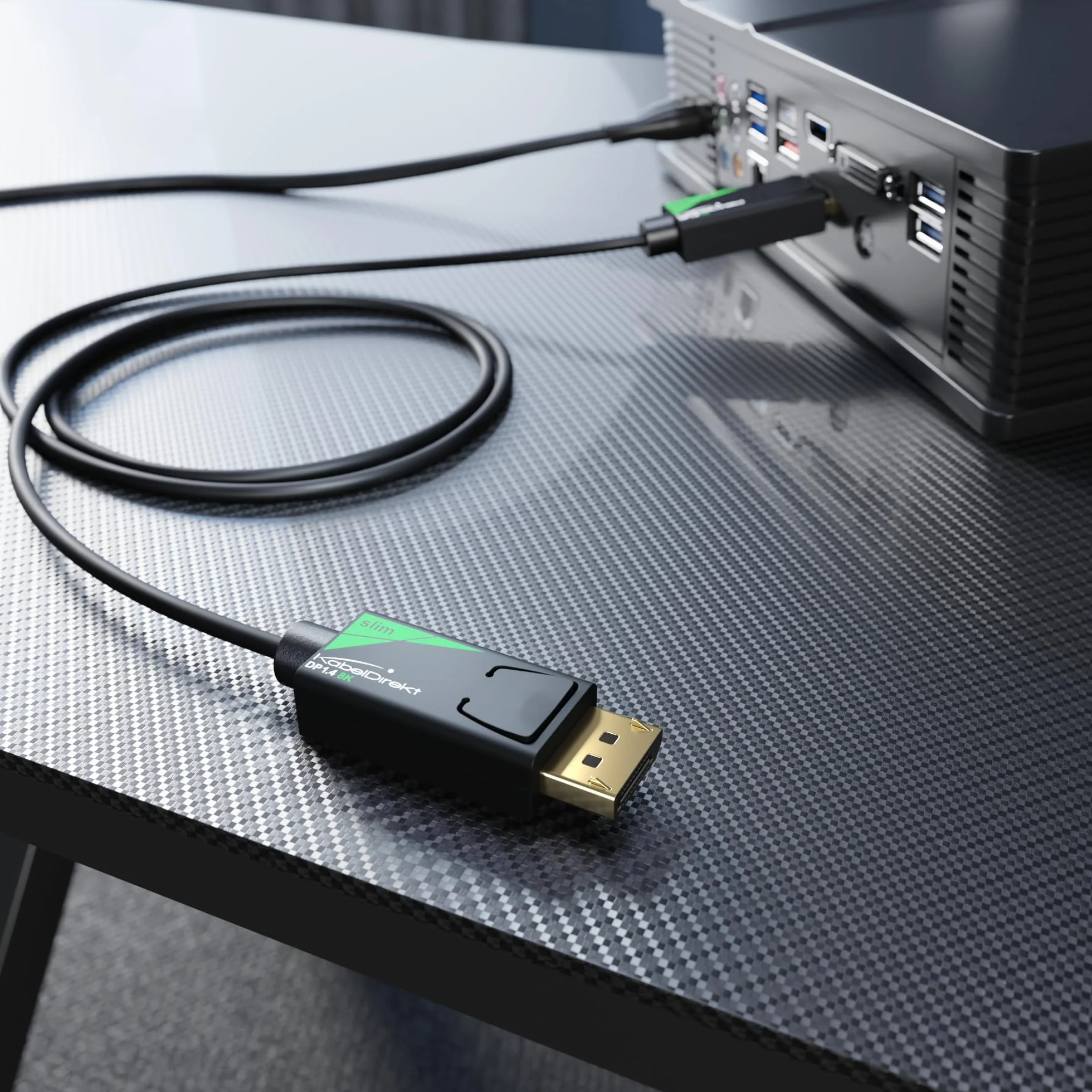 KabelDirekt DisplayPort 8K 60Hz DP 1.4 5m Kabel 4,5mm