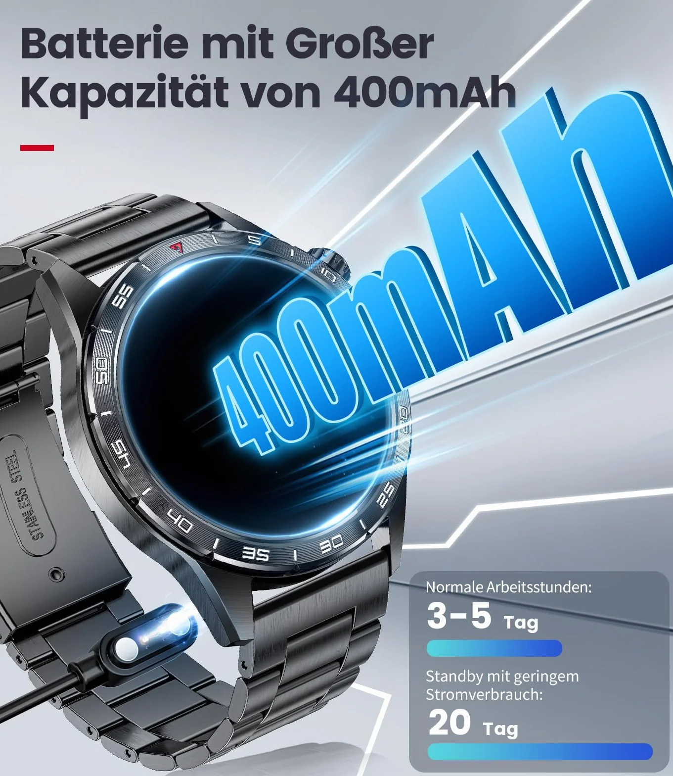 LIGE 2025 męski smartwatch z połączeniem Bluetooth, ekran 1,43 cala, ekran Amoled, 110 trybów sportowych, wodoodporny zegarek fitness IP68 z tętnem, SpO2, monitor snu dla systemu Android iOS