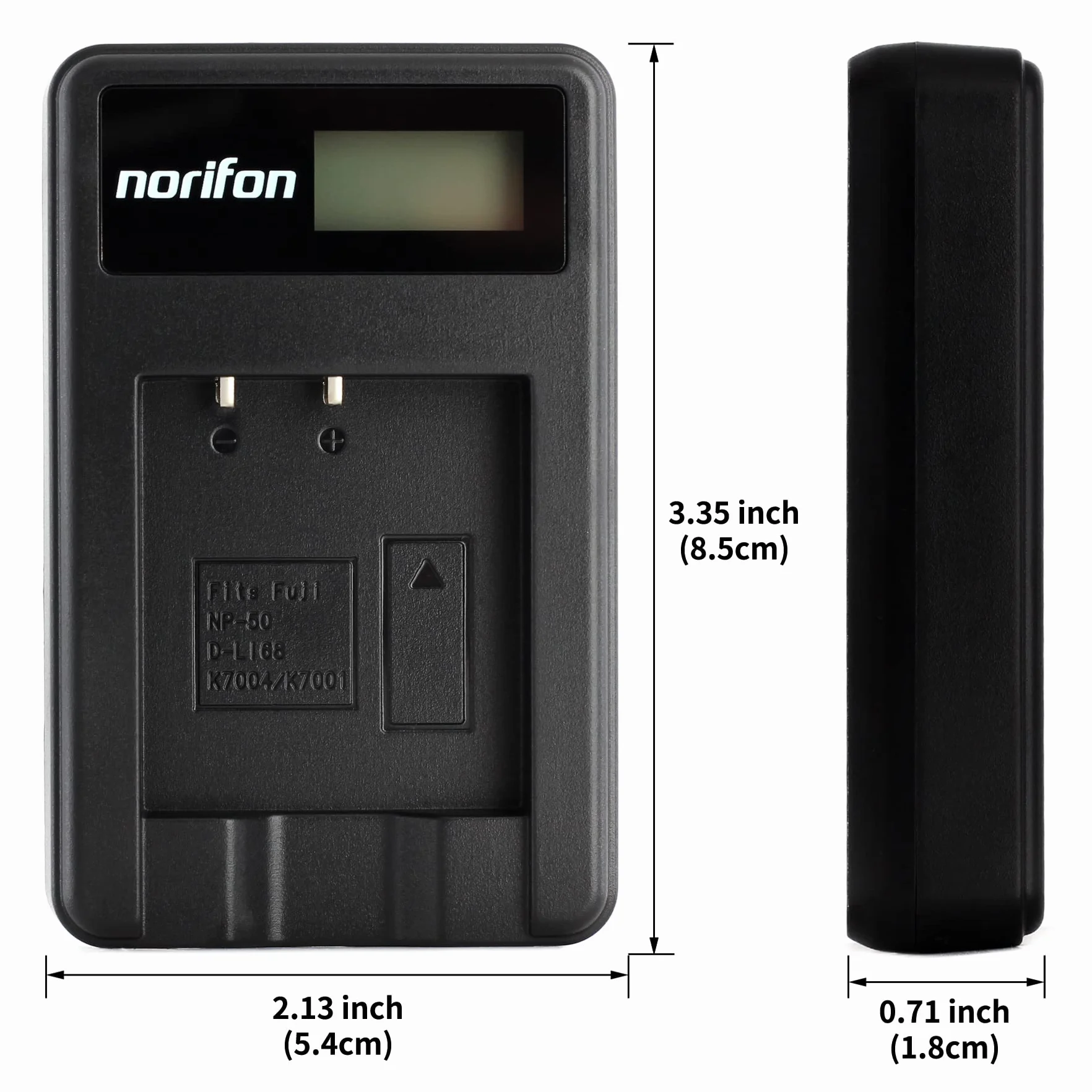 Norifon NP-50 LCD USB Ładowarka do Fujifilm FinePix F200EXR | Kompatybilny z Fujifilm FinePix F300EXR, F500EXR, F550EXR, F660EXR, F750EXR, F770EXR, F80EXR, F850EXR, F900EXR, X10 Aparat