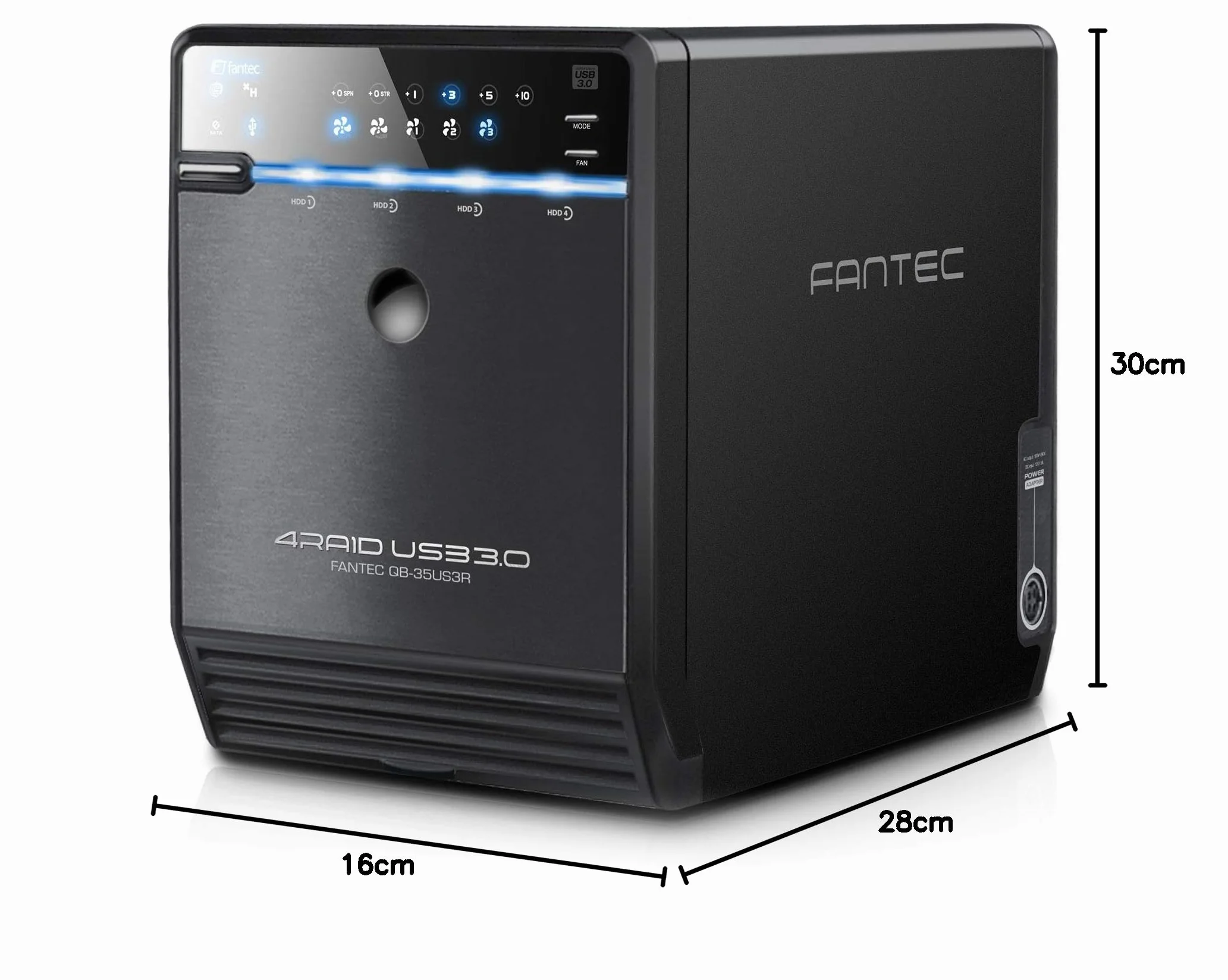 Fantec QB-35US3R Obudowa dysku twardego do dysków 4 x 8,89 cm (3,5 cala (SATA I/II/III czarna