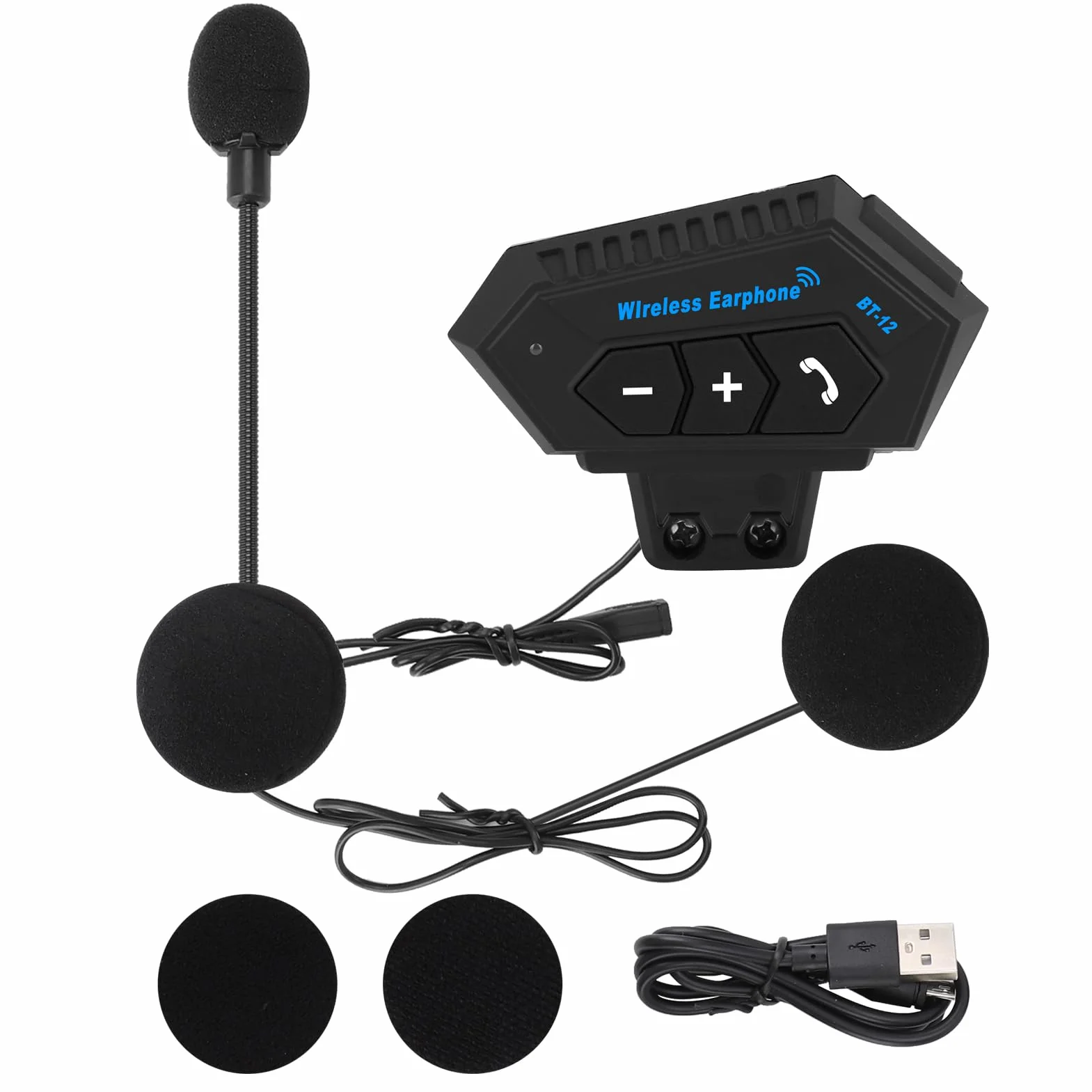 Yosoo Health Gear Zestaw słuchawkowy Bluetooth do kasku motocyklowego, kask motocyklowy, zestaw słuchawkowy Bluetooth, akcesoria motocyklowe, akcesoria z bateriami do głośników, sterowanie