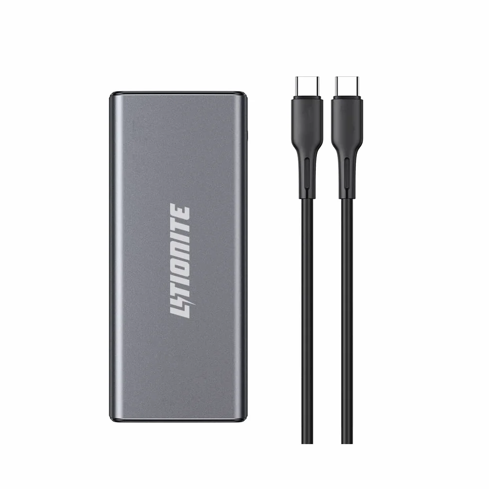 LITIONITE Capsule 65W / 30.000mAh Power Bank z aluminium PD3.0 USB Type-C (65W Max) - 2x USB-A (Quick Charge 3.0) - Przenośna bateria zewnętrzna do laptopa/MacBook/Surface/Smartphone/Tablet